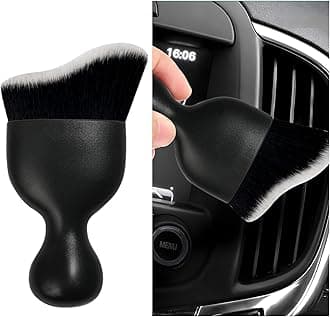 Car Interior Dust Brush, Soft Scratch Free Auto Detailing Brushes, Universal Vehicle Interior Cleaning Tool for Automotive Dashboard, Air Vents, Leather(Black & White)