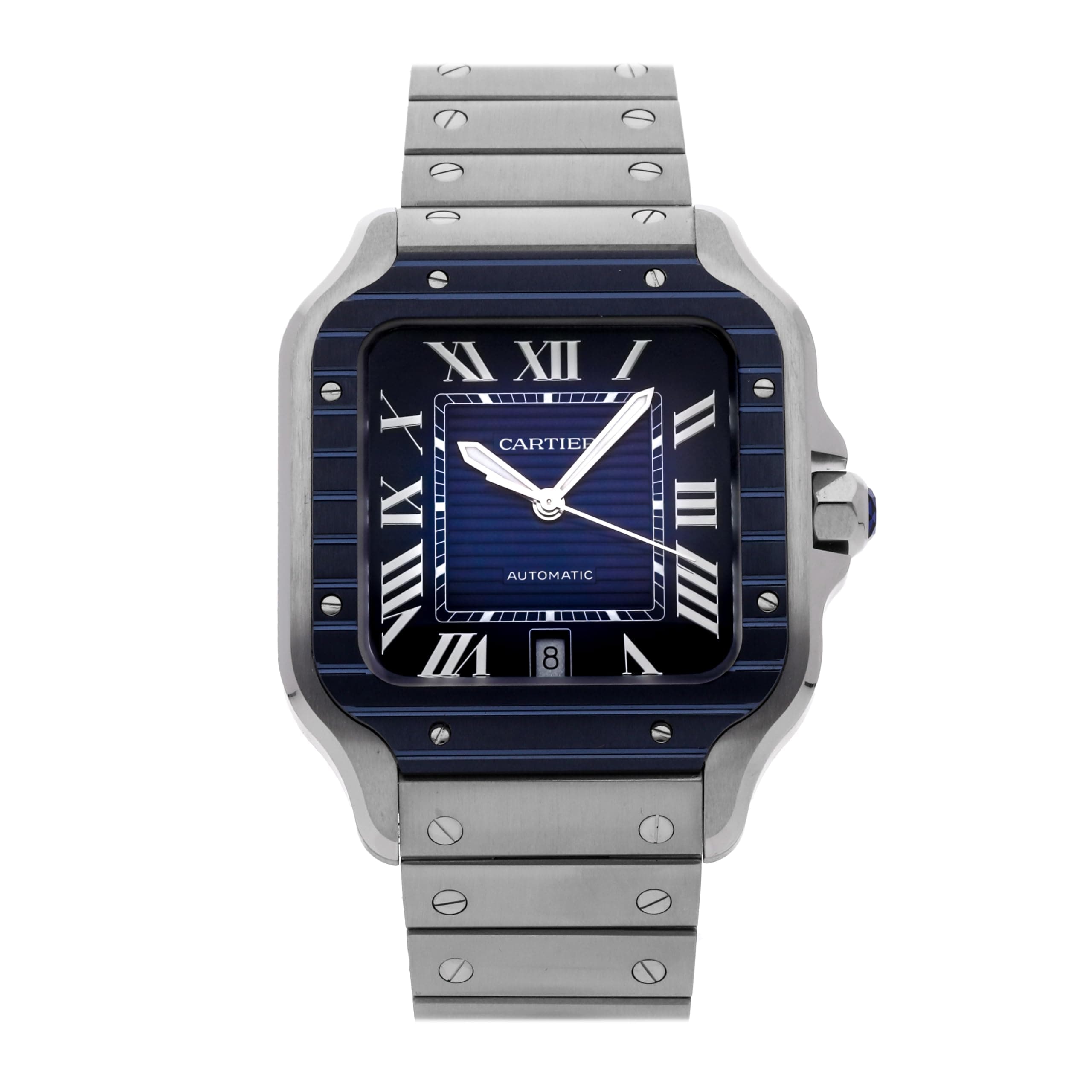 Cartier Pre-Owned Santos De Large Model WSSA0048, silver