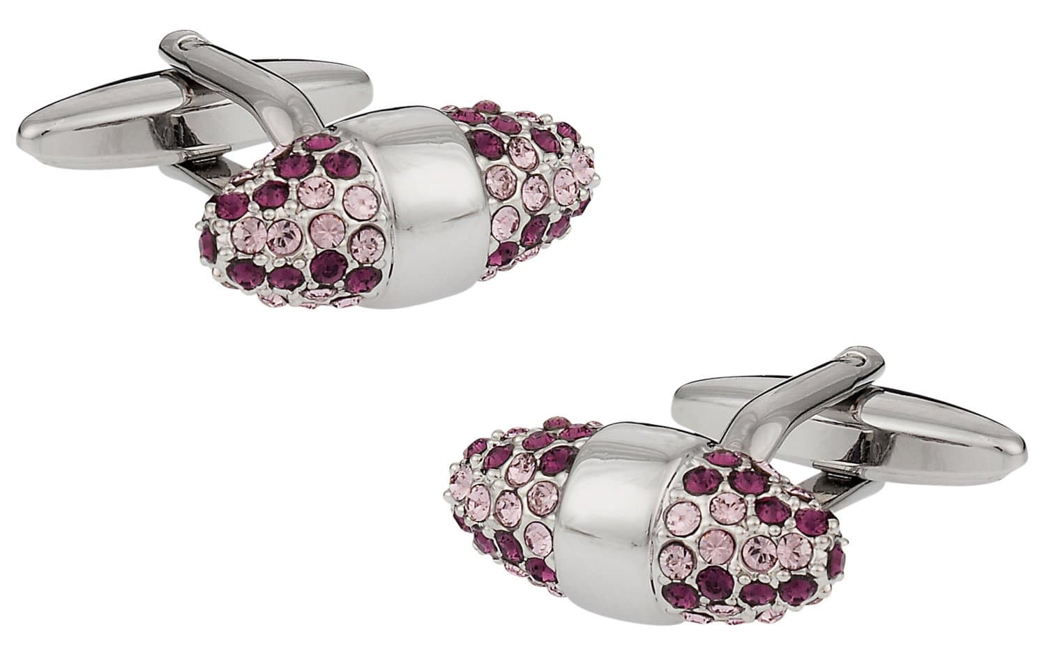 Cuff-DaddySwarovski Crystal Cone Cufflinks Amethyst with Presentation Box