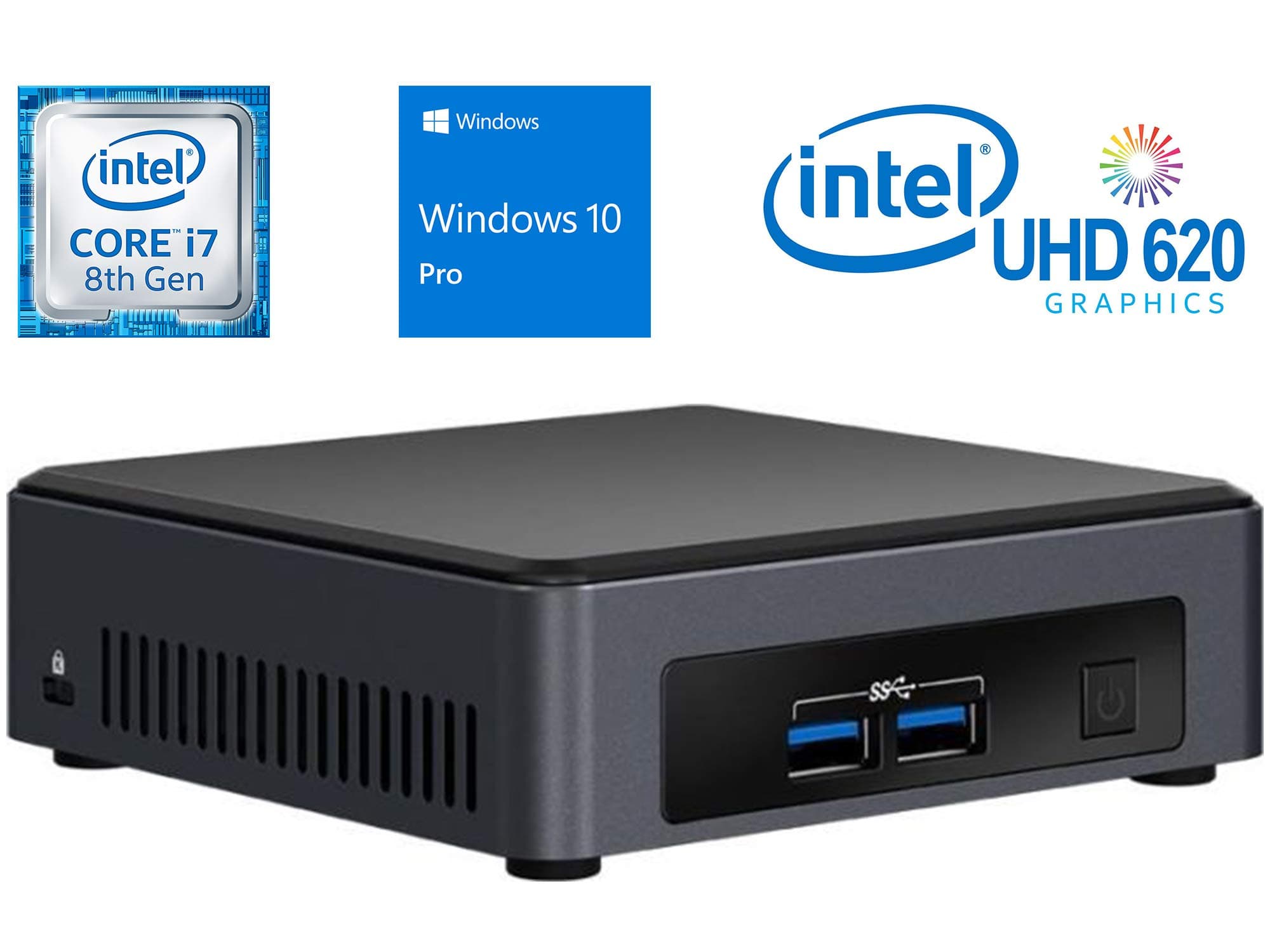 Intel NUC NUC7i7DNKE Mini PC/HTPC, Intel Quad-Core i7-8650U 1.9GHz Upto 4.2GHz, 16GB DDR4, 250GB NVMe SSD, 4k Support, Dual Monitor Capable, WiFi, Bluetooth, Windows 10 Pro 64Bit