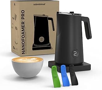 NanoFoamer Milk Foamer Pro Gen-2 – Revolutionary Hands-Free Microfoam Maker for Cafe-Quality Foam, Coffee Bar Accessories for Dairy & Plant-Based Milk – US Plug Type