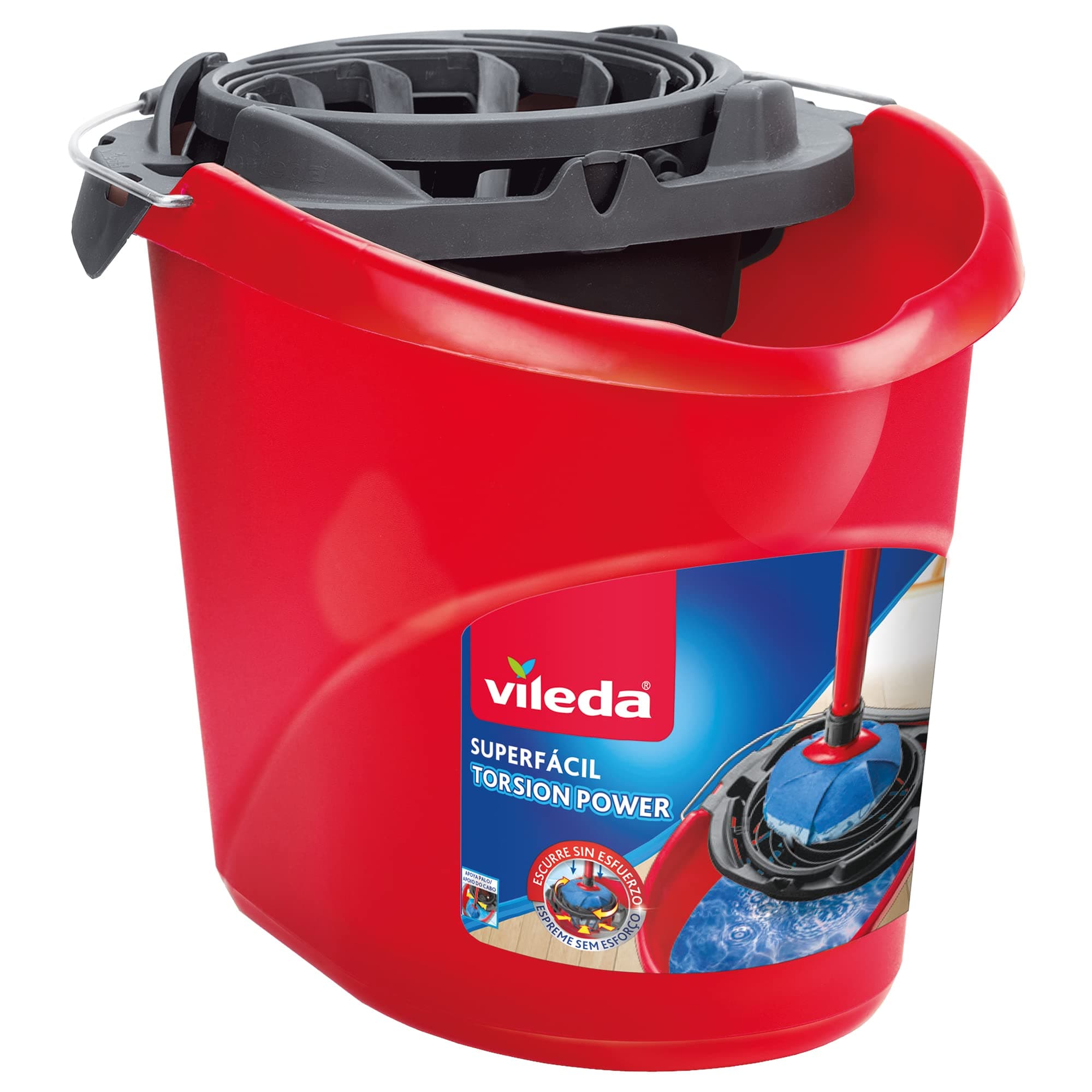 Torsion Power Super Easy Bucket, Less Force Needed When Draining, Red