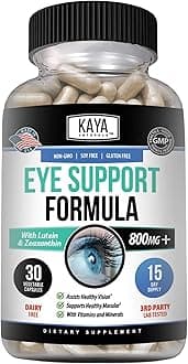 Eye Health Supplement, Lutein and Zeaxanthin, Vision Health, Eye Strain Support 800 mg Vitamin Supplement 30 Capsules