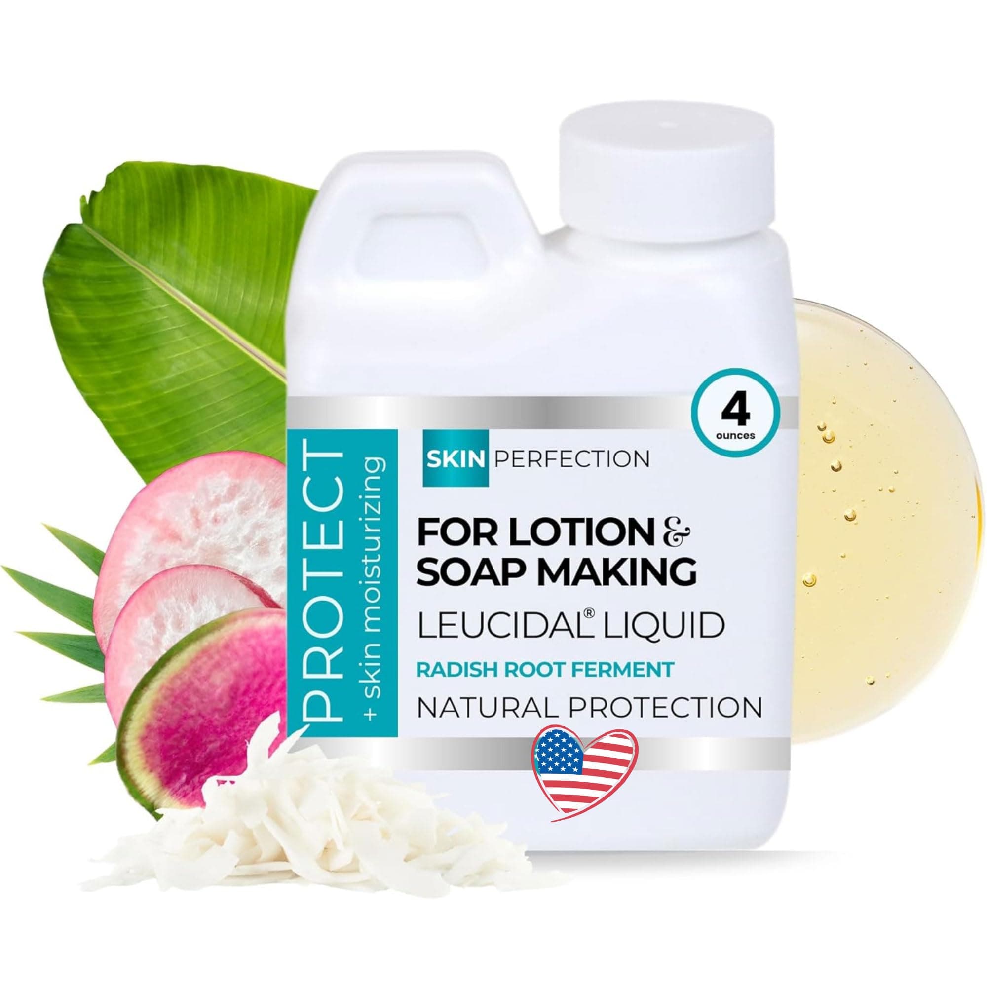 Leucidal Liquid Radish Root Natural Protection DIY Lotion Making Approved By Eco-Cert Non-Synthetic, Chemical-free Alternative Skin Perfection (4 ounces)