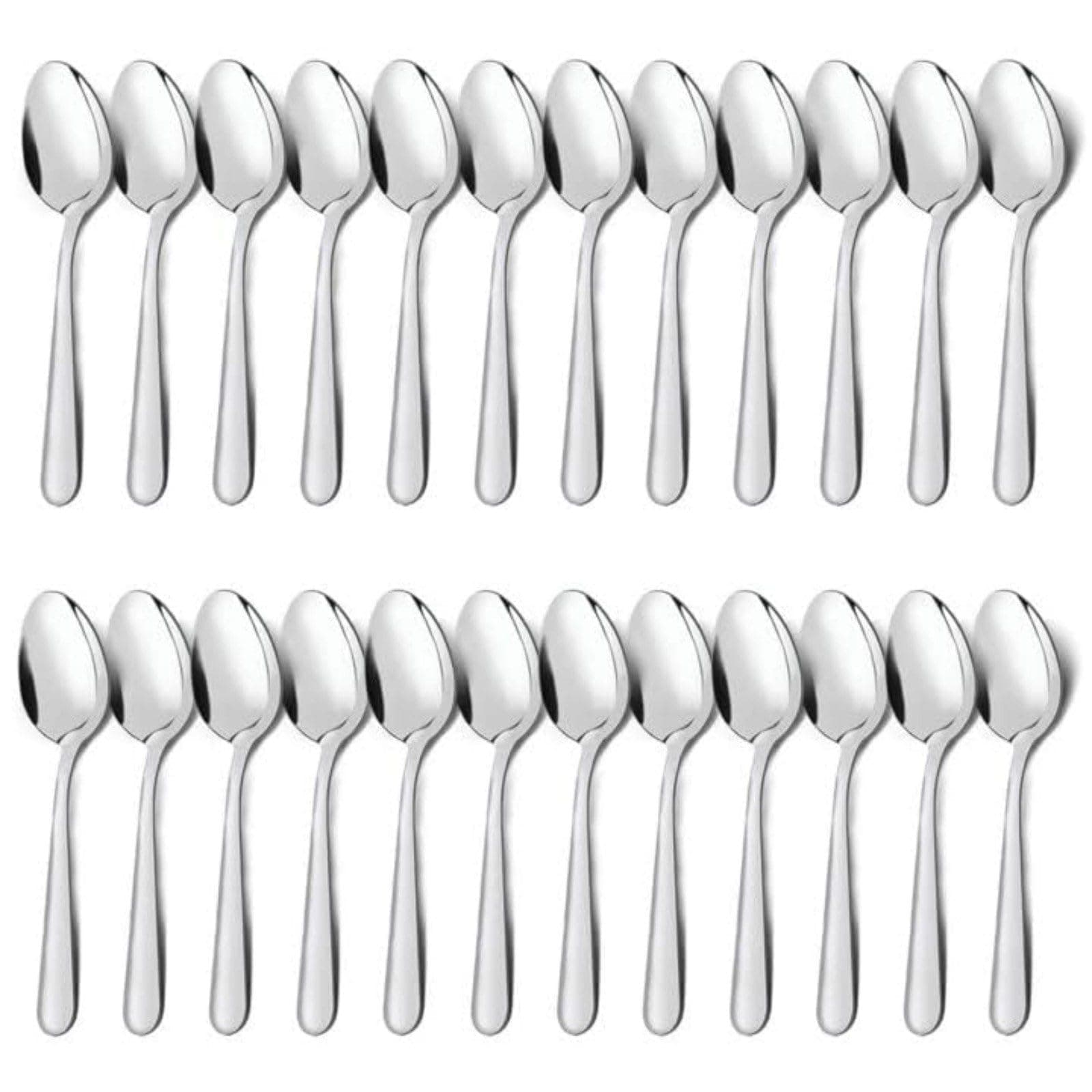 Unokit 24-Piece Tea Spoons Set Silverware - 6.7 inch Stainless Steel Spoon, Dessert, Table, Silverware Spoons Only for Home, Kitchen or Restaurant - Mirror Polished, Dishwasher Safe