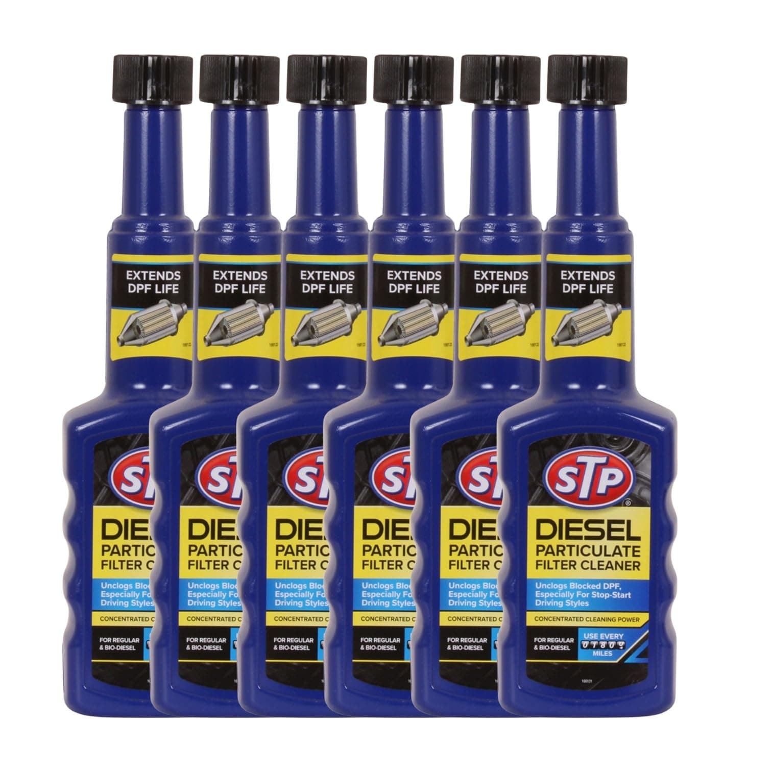STP Diesel Particulate Filter Cleaner - Unclogs Blocked DPF, expecially for Stop-Start Driving Styles : 200ml - Pack of 6