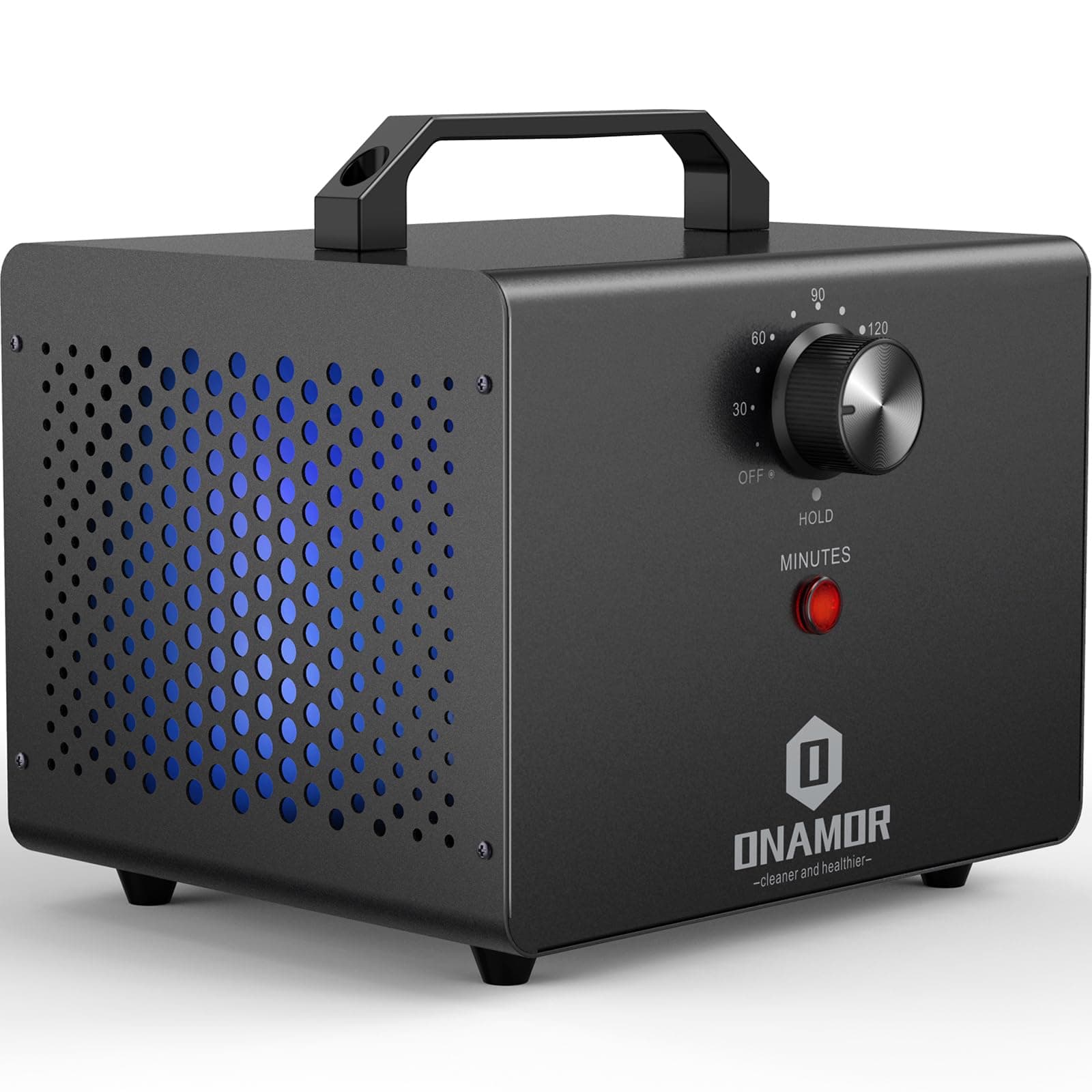 Ozone Generator 77000mg, Ozone Machine Ionizer O3 Deodorizer for Home, Basement, Smoke, and Pet Room (Eliminating Odors Area up to 4000 Square Feet, All Metallic Black)