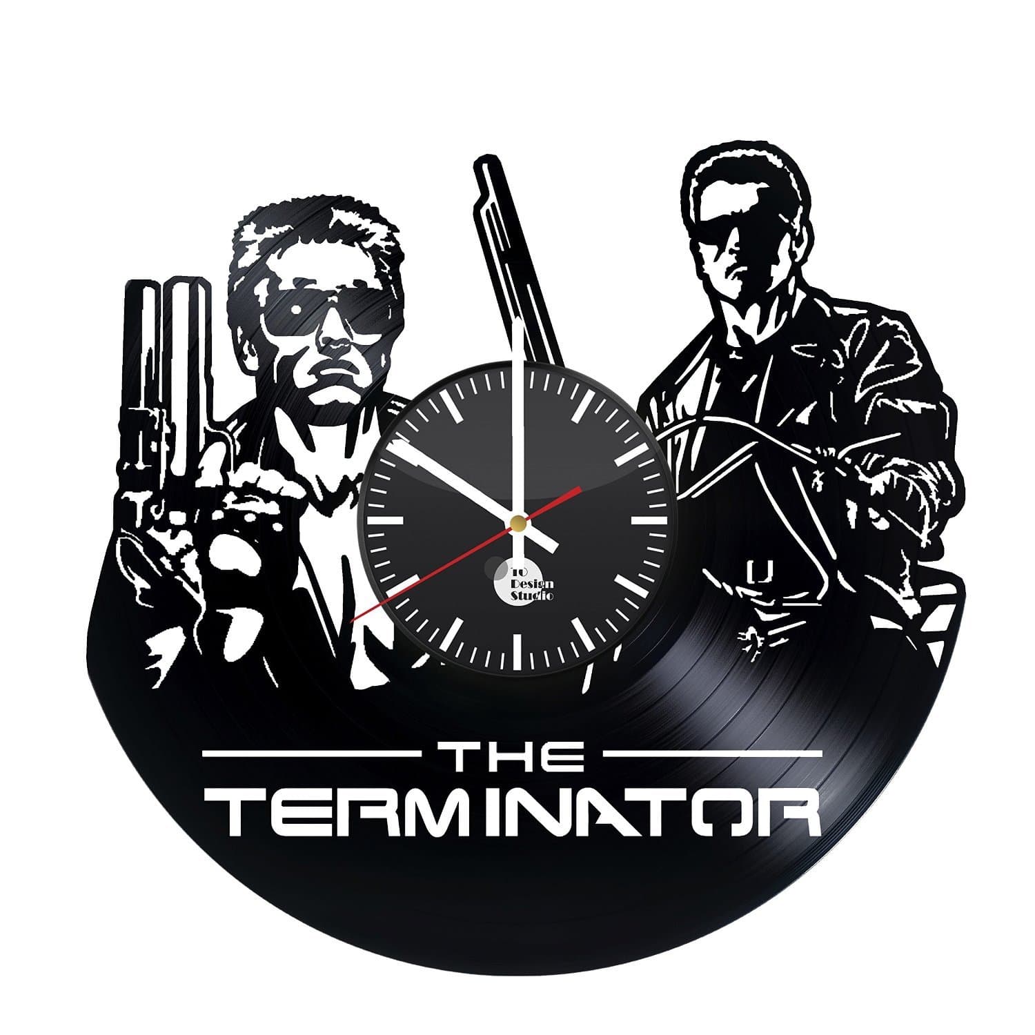 Terminator Vinyl Record Wall Clock - Get unique garage, home wall art décor - Gift ideas for boyfriend , brother, parents – Unique movie art design - Leave us a feedback and win your custom clock