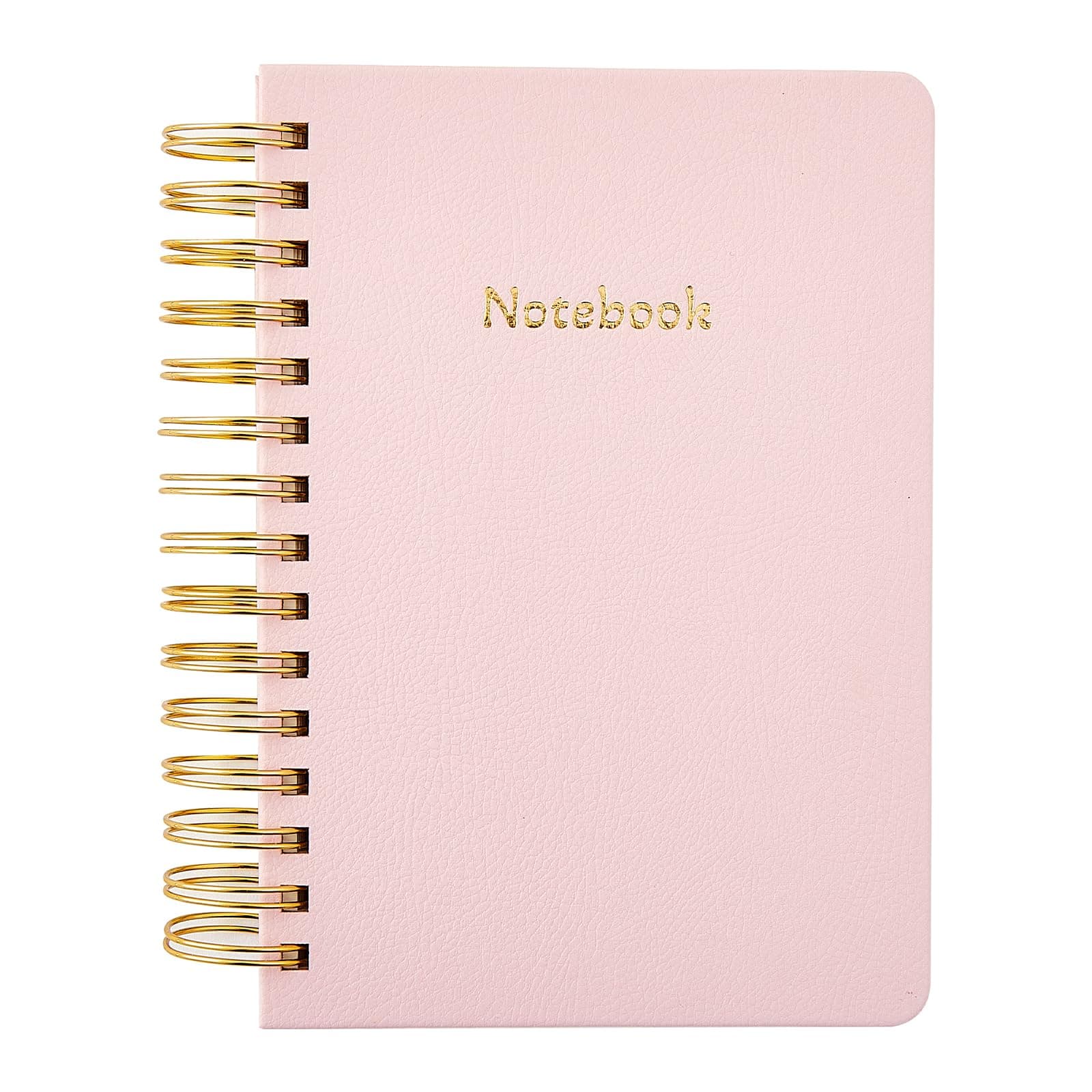 Spiral Notebook, College Ruled Lined A5 Journal Note book 5.75x8.125 inch 160 Pages Writing Journal for Women Dual Spiral Binding Notebook for Office and Home School Supplies (Pink)