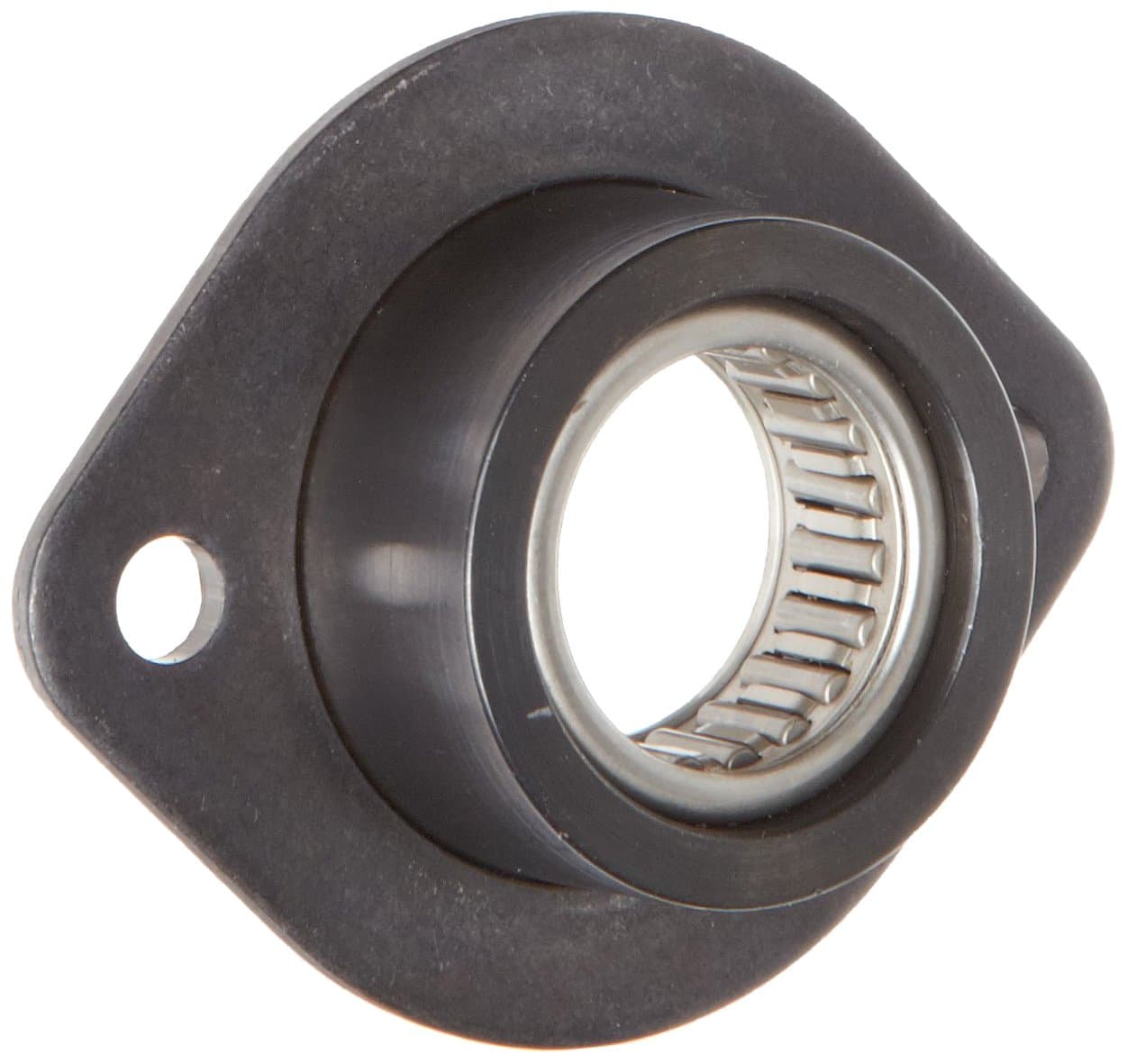 BFM-4M-NN Flange Mounted Needle-Roller Bearing, Non-Aligning Type, 2 Bolt, 4 mm Bore Diameter, Steel, Metric