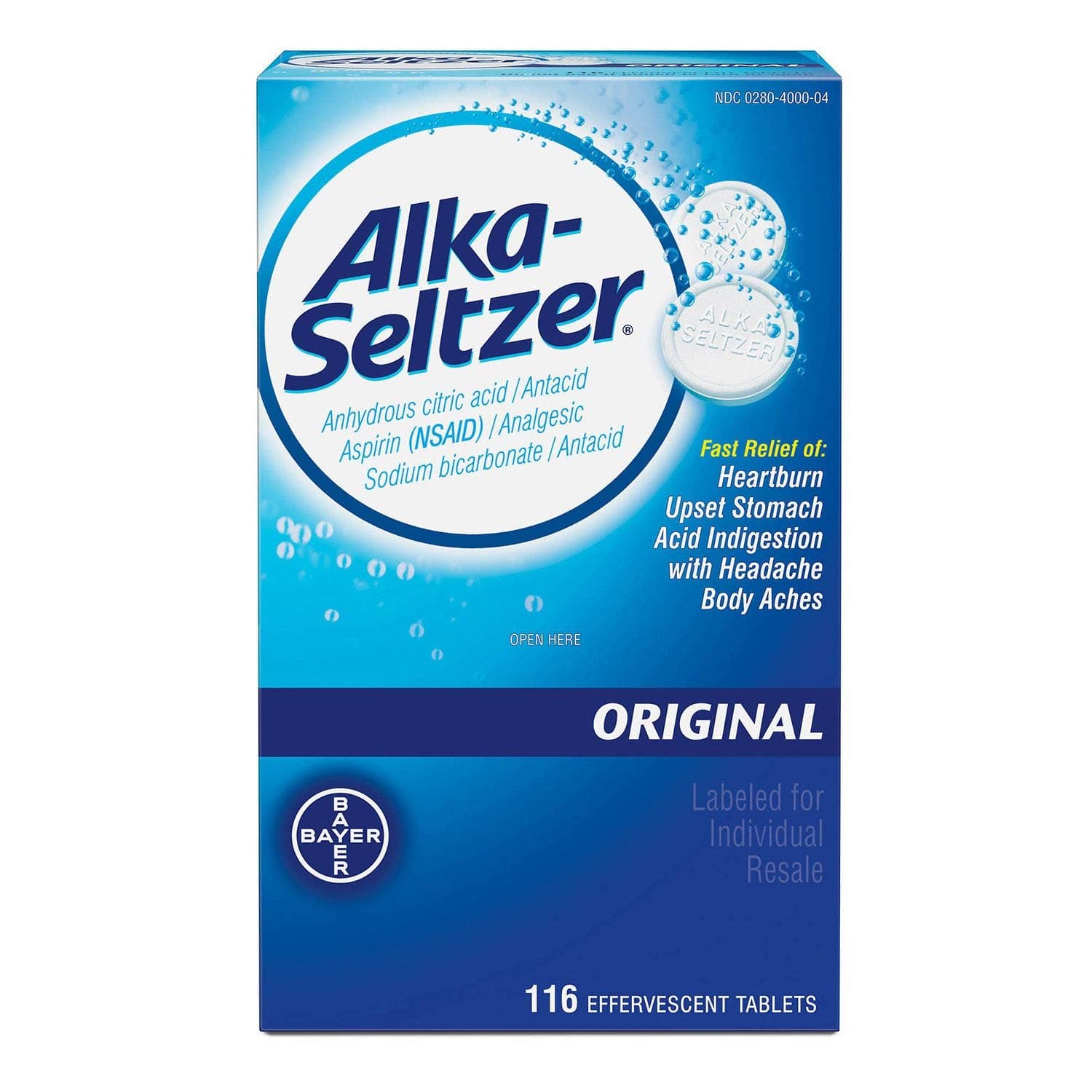 Alka-Seltzer Original Effervescent Antacid Tablets 116ct (2 Pack)