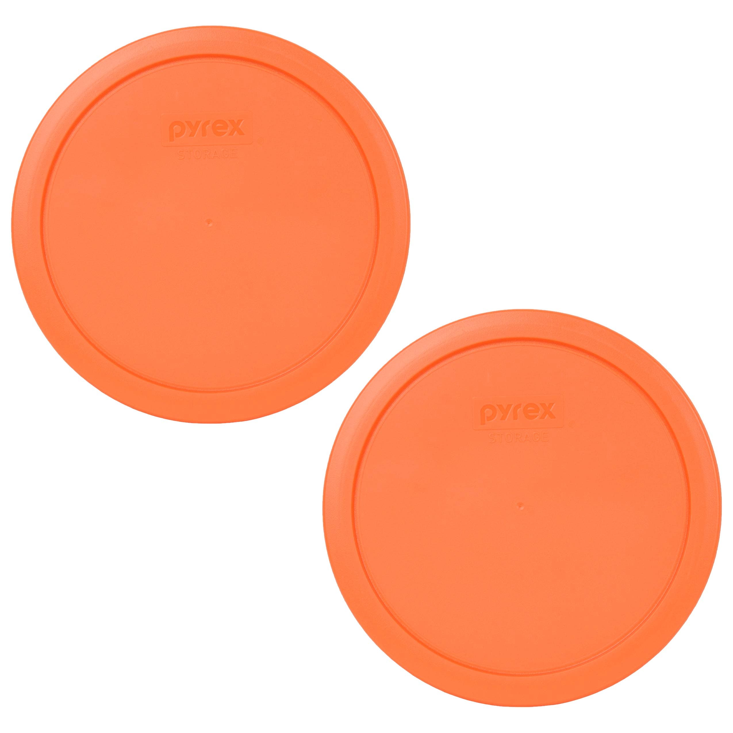 Pyrex 7402-PC 6/7-Cup Orange Food Storage Replacement Lid (2-Pack) - Made in USA