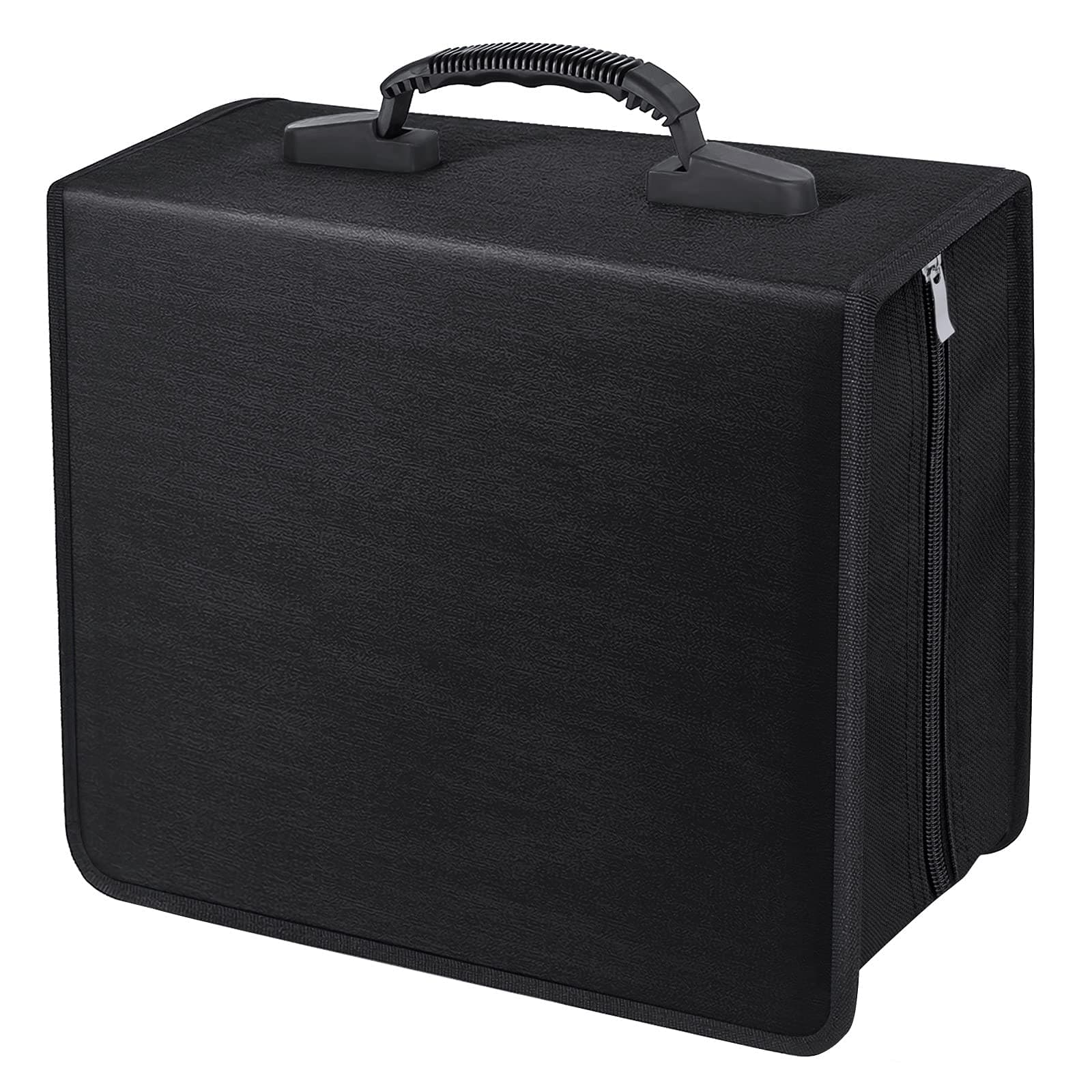 Siveit CD/DVD Binder, CD DVD Case Holder Binder 400 Capacity CD/DVD Wallet Storage Booklet Album Box (White binder, Black)