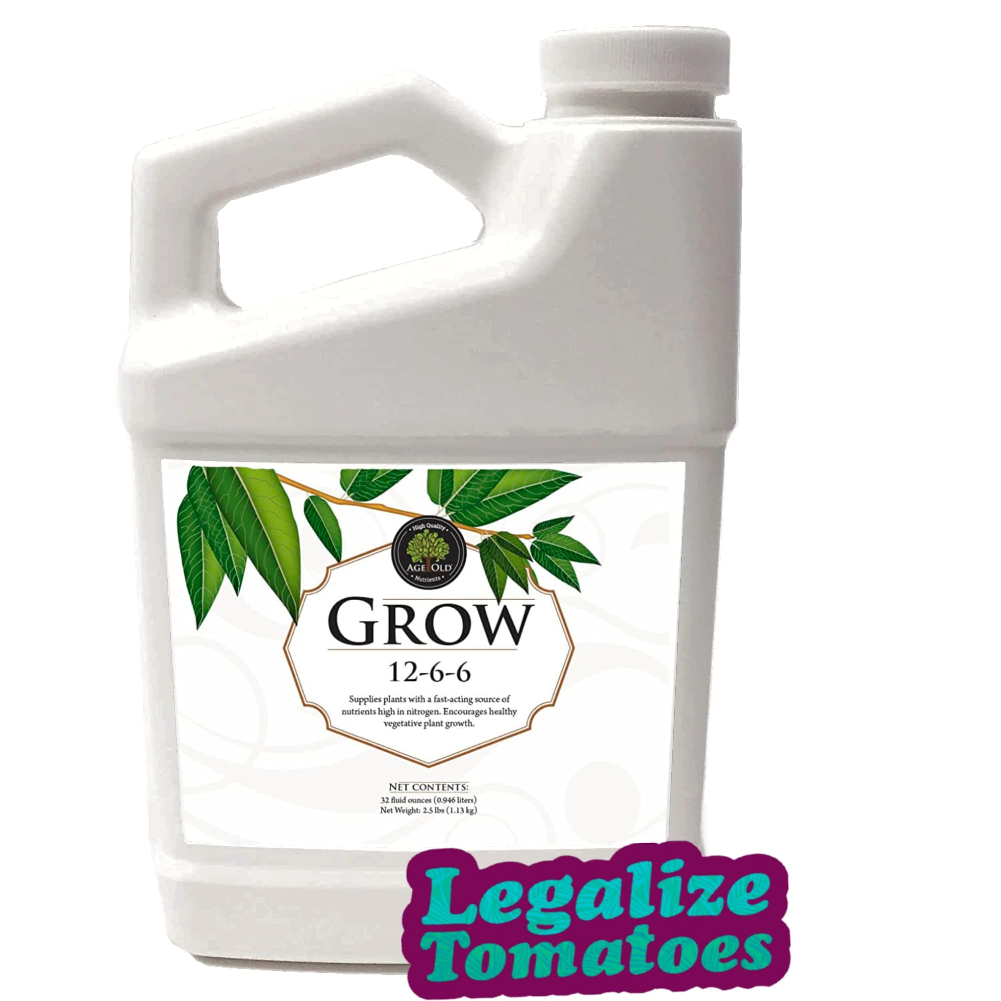 Grow Natural Based Liquid Fertilizer, 32-Ounce