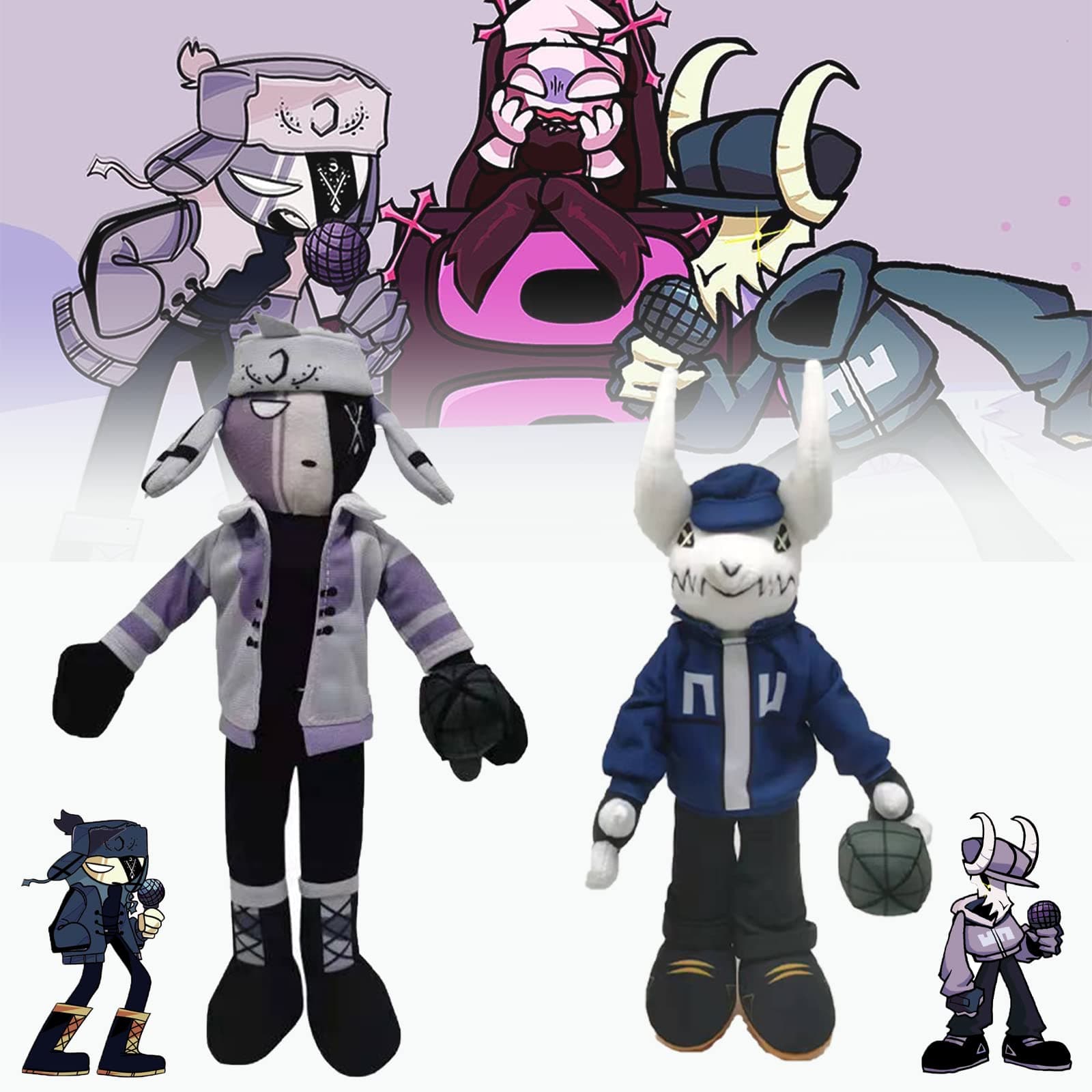 WZH 2Pcs FNF Plush Set, 10.2" FNF Tabi & 11" FNF Ruv Plushies, FNF Tabi vs Ruv Plush, Soft Plush Stuffed FNF Plushies for Fans