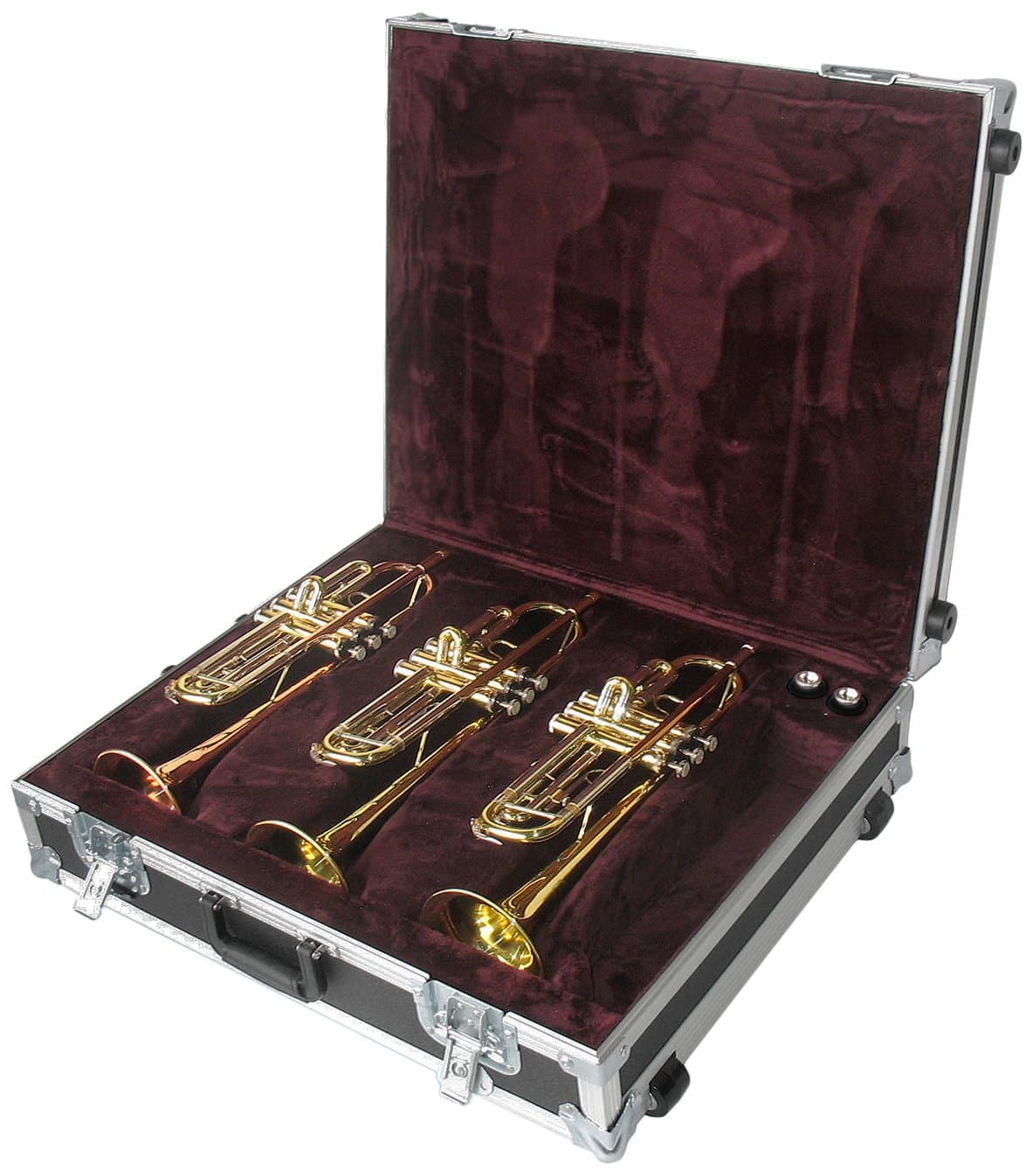 Calzone Triple Trumpet Flight Case with Wheels