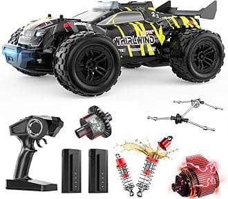 1611 1/14 Fast Brushless RC Car for Adults, 43 MPH High Speed 4x4 Off-Road RC Truck, Waterproof Monster Truggy, All Terrain Remote Control Drift Car for Boys 8-12, 2 Batteries, 3S Lipo Compatibl