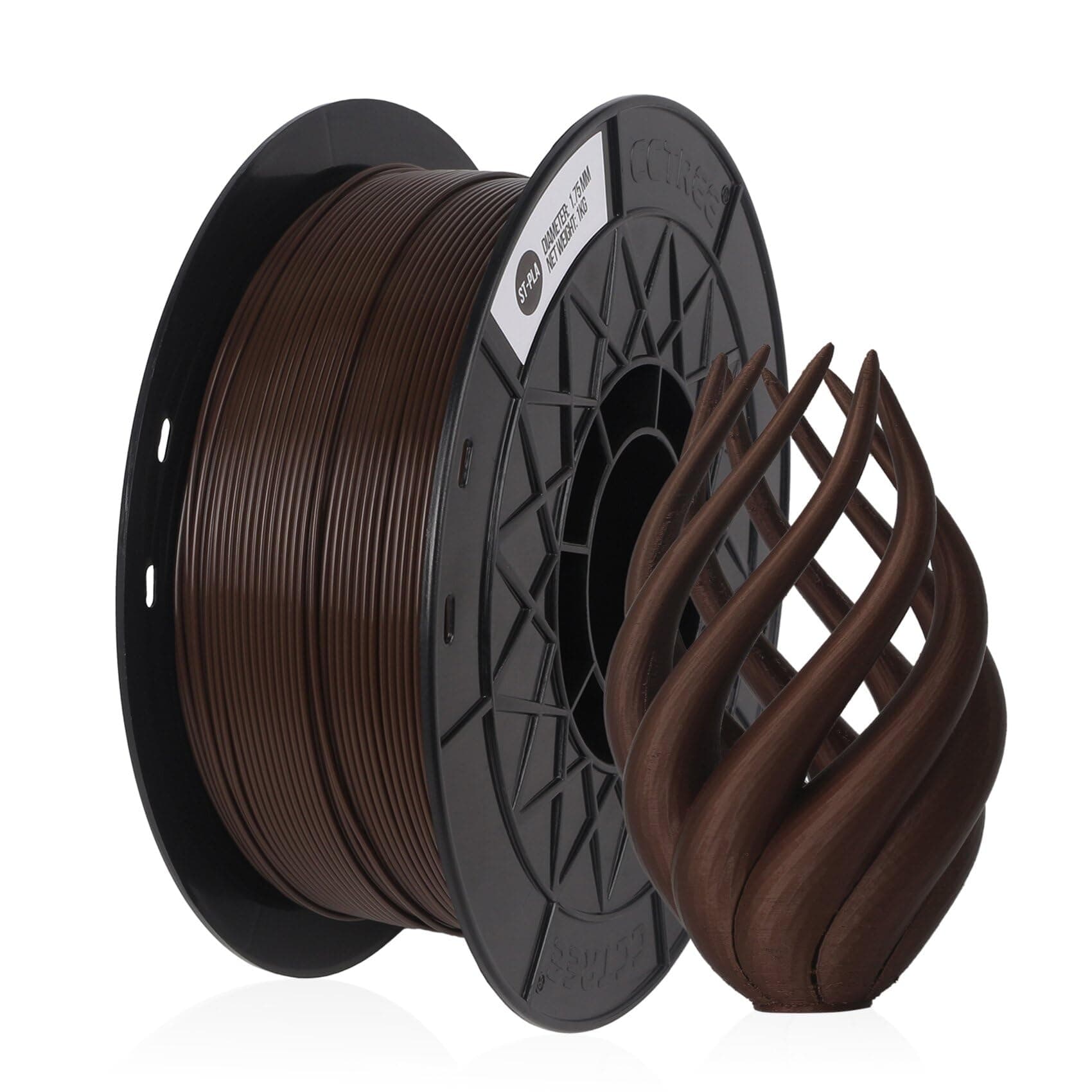 CCTREE 3D Printer PLA Filament 1.75MM Accuracy +/- 0.03 mm 1kg Spool (2.2lbs) for Creality Ender 3/Ender 3 Pro,CR-10S/CR-10S Pro, Brown