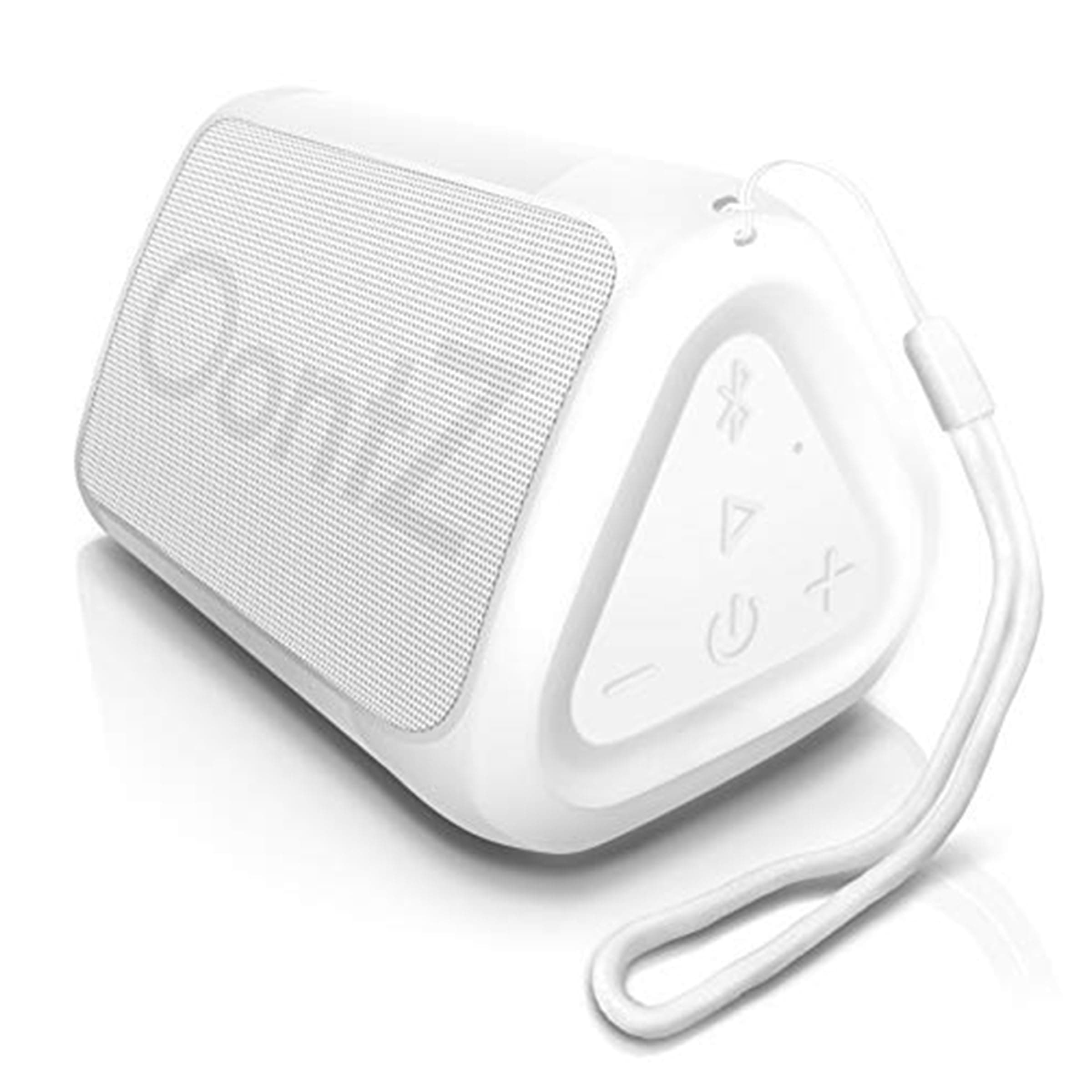 OontZ Angle Solo : Super Portable Bluetooth Speaker Compact Size Delivers Surprisingly Loud Volume and Bass 100’ Wireless Range, IPX-5 Splashproof Perfect Travel Speaker White with Lanyard