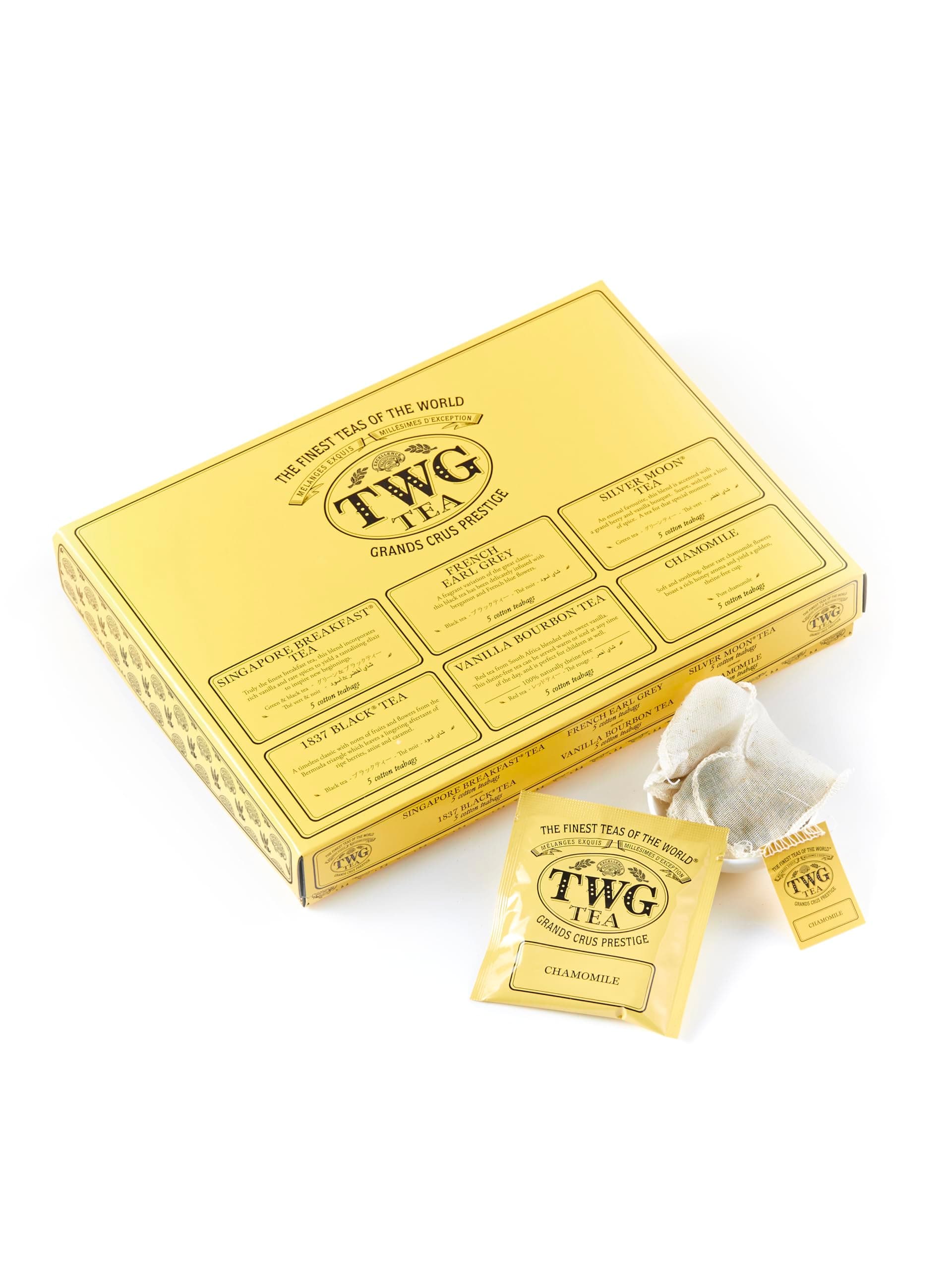 TWG Tea | Tea Taster Selection | 6 Varieties | Exclusive Tea Blends | 30 Hand Sewn Cotton Teabags | Gift Set
