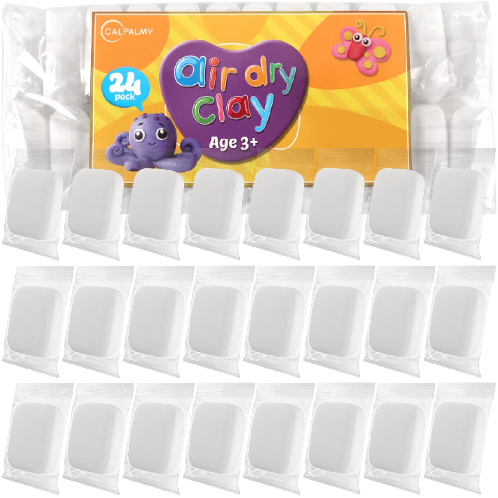 Air Dry Clay (8.5oz), Bulk 24-Pack White Moldable Foam Clay, Airdry Soft Clay for Kids Gifts Partty and School Project Supplies, Perfect for Crafts Cosplay Sculpting and Artistic Projects