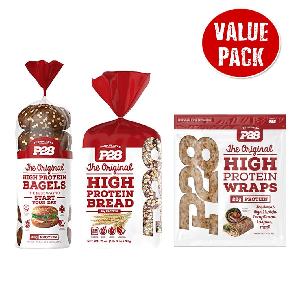 Combo Value Pack: P28 High Protein Sandwich Bread, Bagels, and Wraps, Includes 7 Day Clean Eating/High Protein Meal Plan E-Book