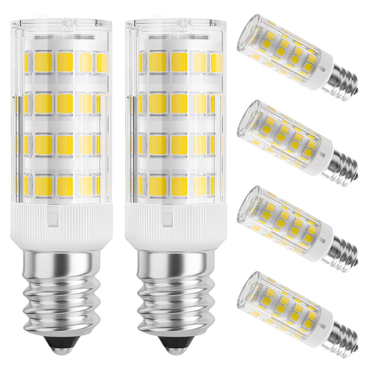 DiCUNO E12 LED Bulb 4W (40W Equivalent), Daylight White 6000K Non-dimmable Candle Base Light Bulbs for Ceiling Fan, Chandelier, Indoor Decorative Lighting 6 Packages