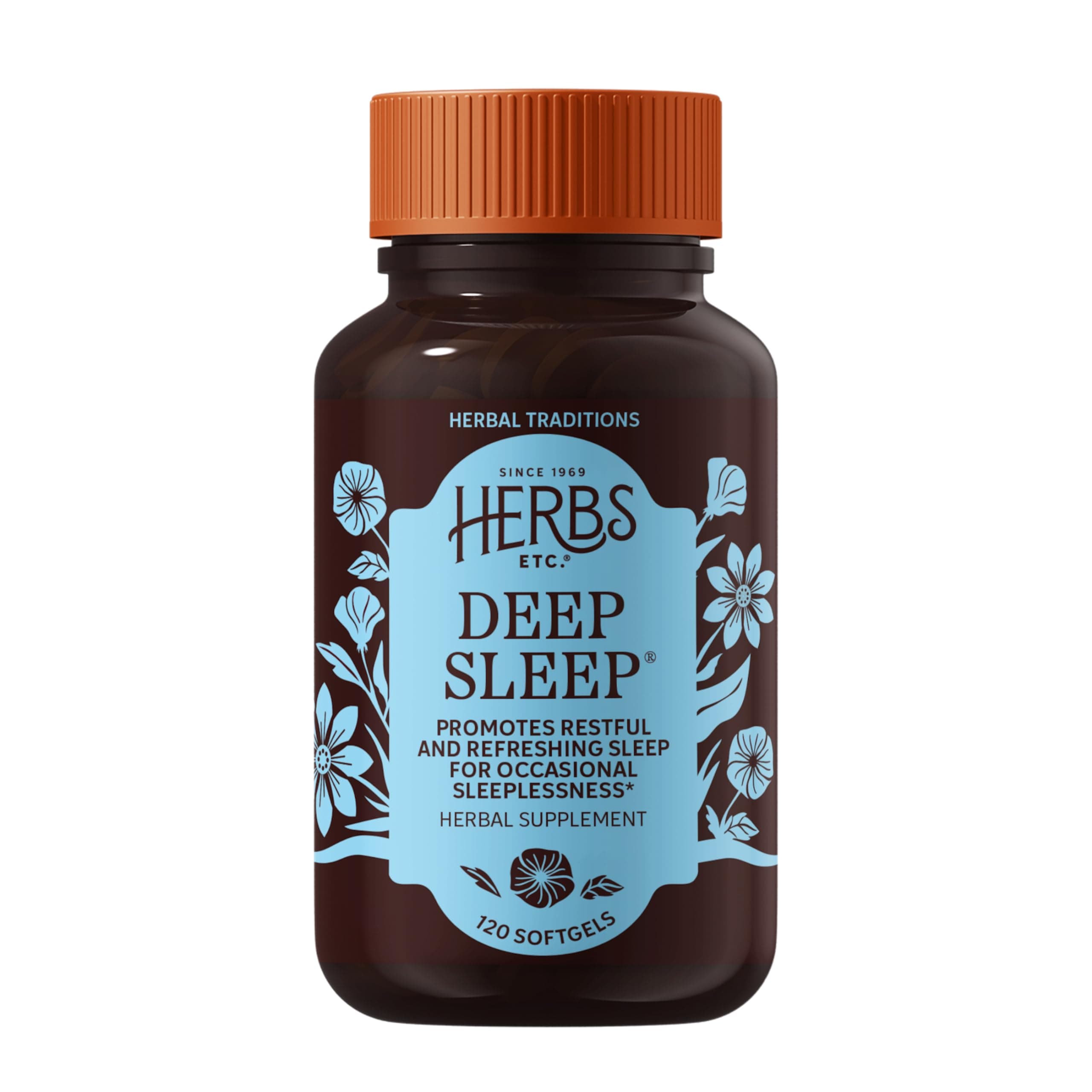 - Herbs Etc. Deep Sleep Softgels - Herbal Sleep Support Supplement - Rest & Calming Support with Passionflower, Chamomile & Lemon Balm - 120 Softgels (120 Servings)