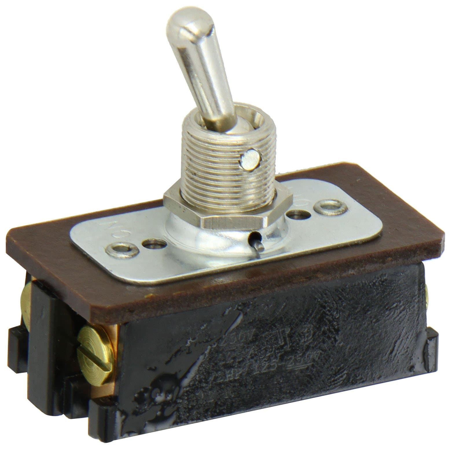 NSI 78300TS Toggle Switch, Maintained Contact and Multiple Pole, On Off Circuit Function, DPST, Brass/Nickel Actuator, 20/10 amps at 125/250 VAC/DC, Screws Connection