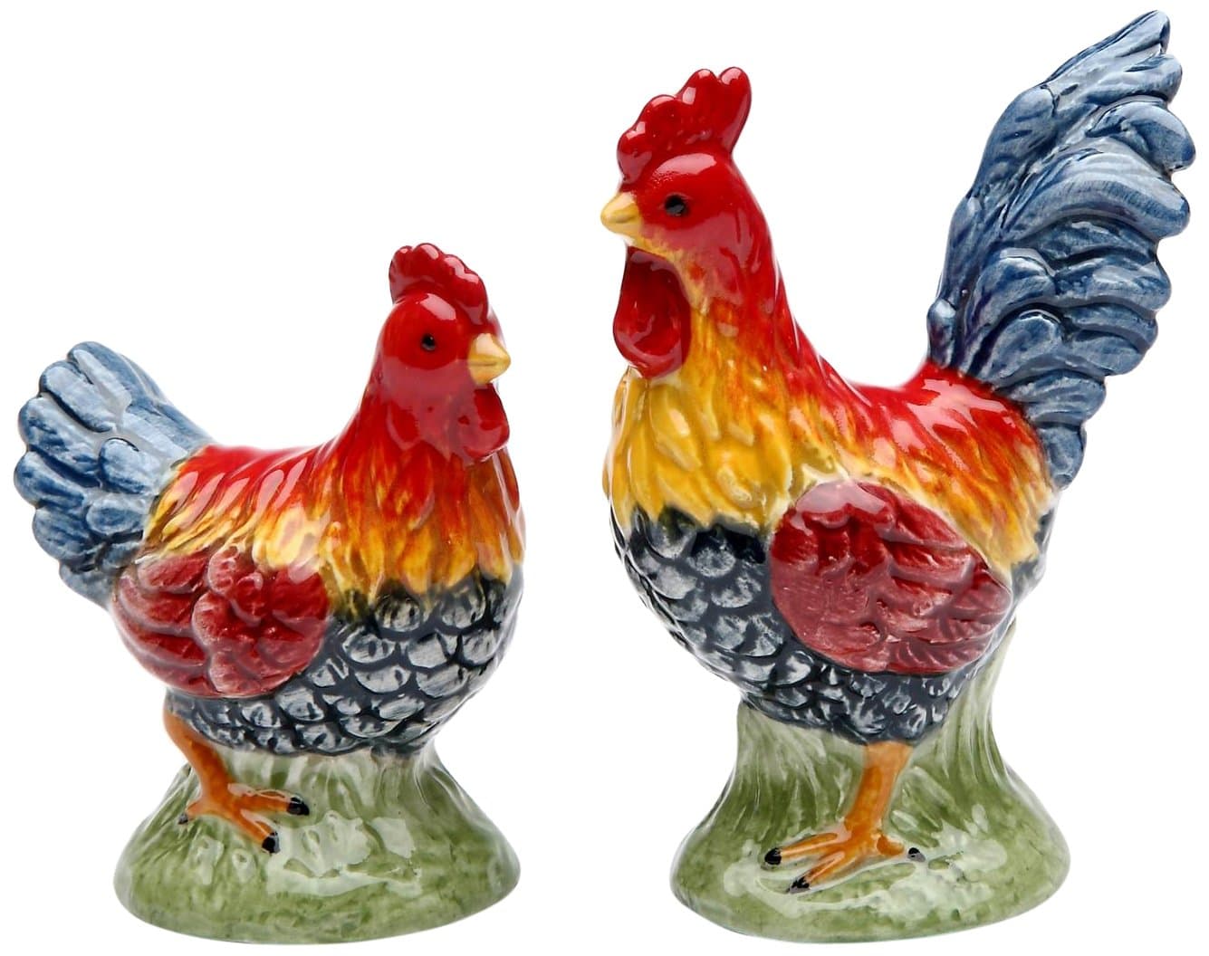 Barn Yard Rooster Salt and Pepper Set, 2-1/2-Inch, 2-Inch