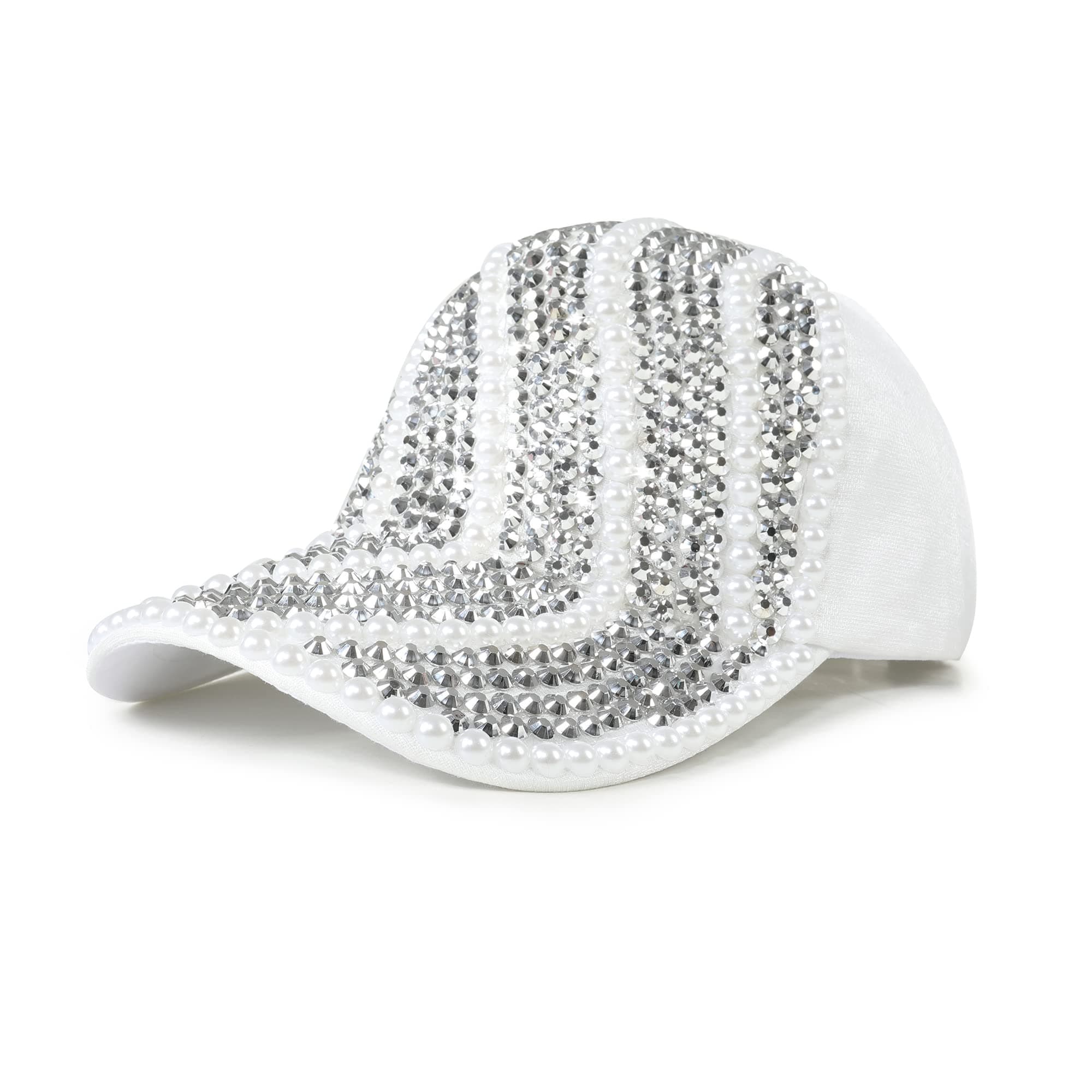 PilipalaBaseball Cap Sun Hat Rhinestone Sequin Cap Diamond Bling Hat Cute Cool Summer Hats Fashionable Trucker Hats for Women Men