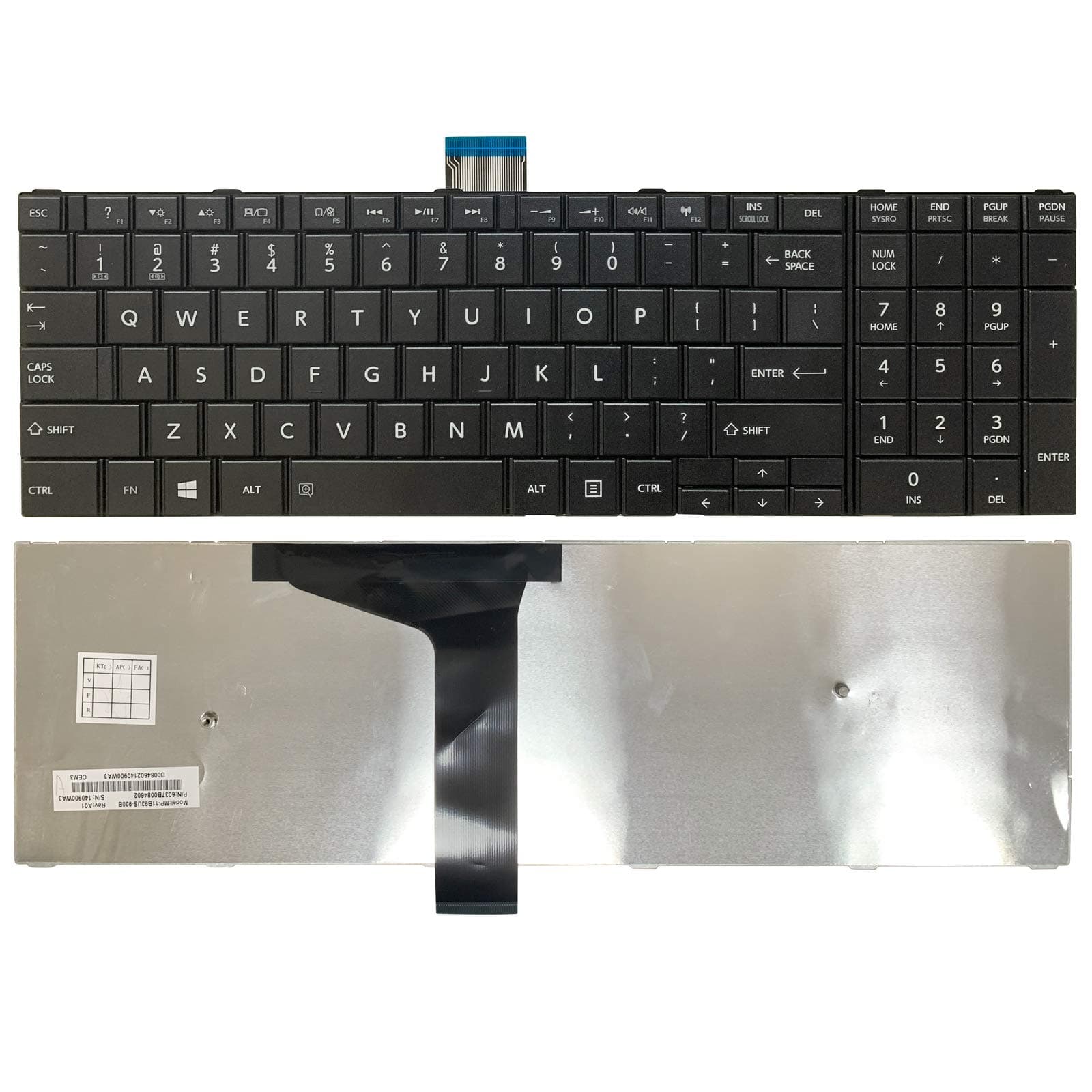 Keyboard Replacement only Compatible with Toshiba Satellite C50-A C55-A C55D-A C55T-A C55DT-A C55DT-A Series Laptop,fits Part Number V143026CS1 (DO NOT FIT C50-B, C50D-B,C55-B, C55D-B)