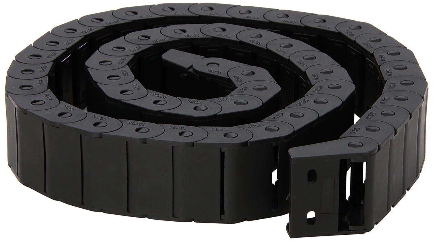 QBGTFAK15mm x 40mm Plastic Semi Closed CNC Machine Tool Cable Wire Carrier Drag Chain 1M Black