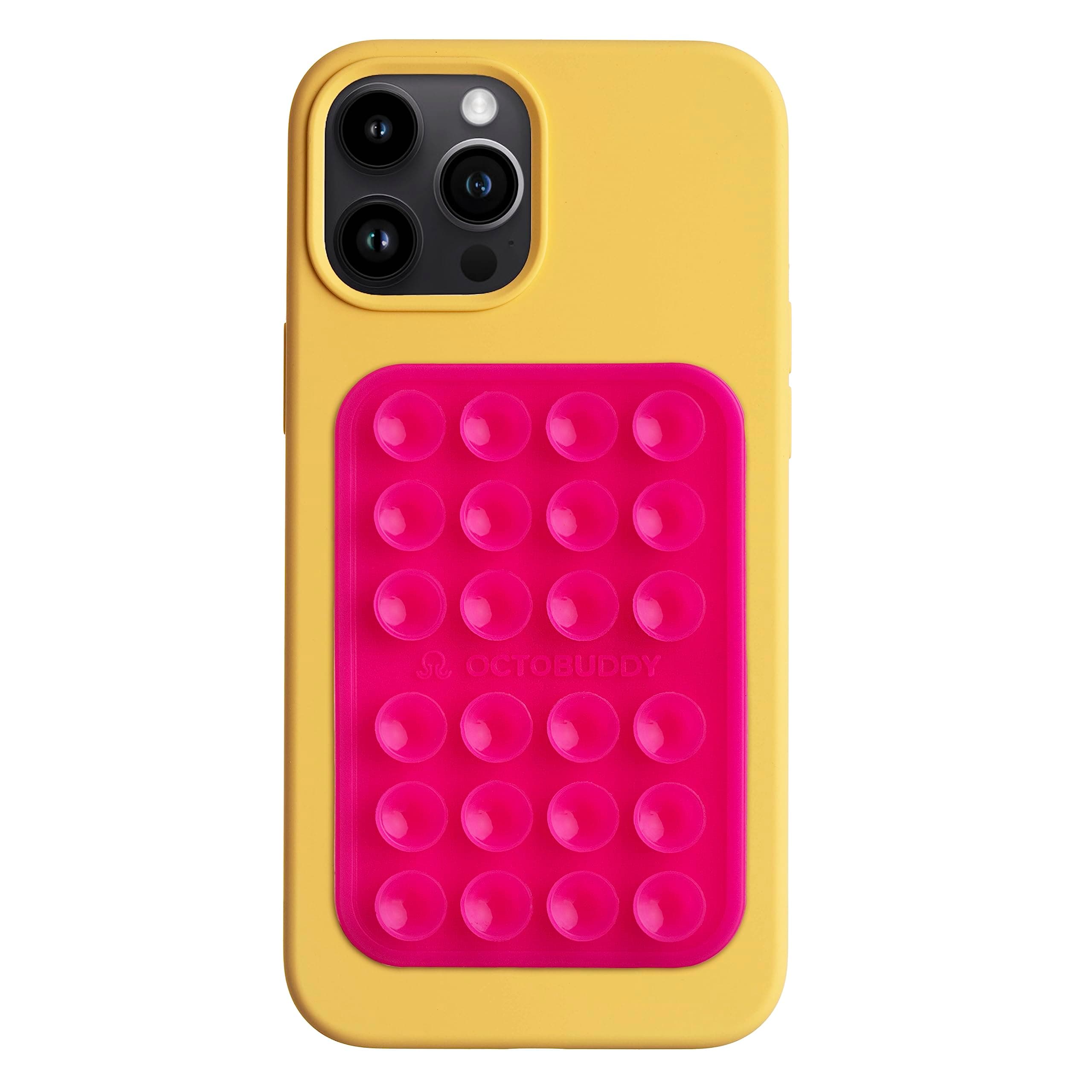 Classic MAX - Silicone Suction Phone Case Adhesive Mount - Hands-Free, Strong Grip Holder for Selfies and Videos - iPhone and Android Compatible - 2.6″ x 3.9″, Hot Pink