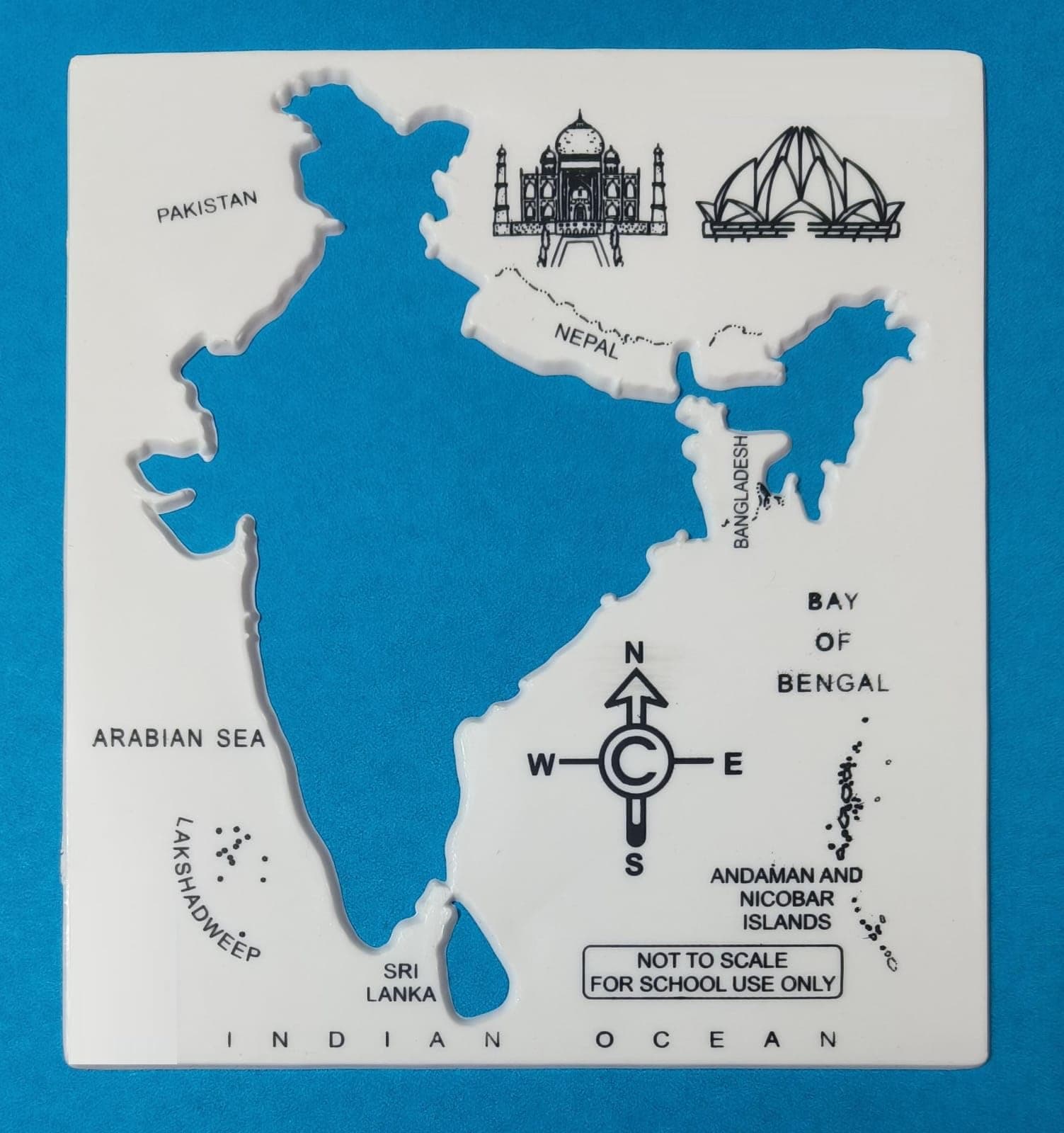 First Click India map Stencil White Plastic Pack of 1 Piece