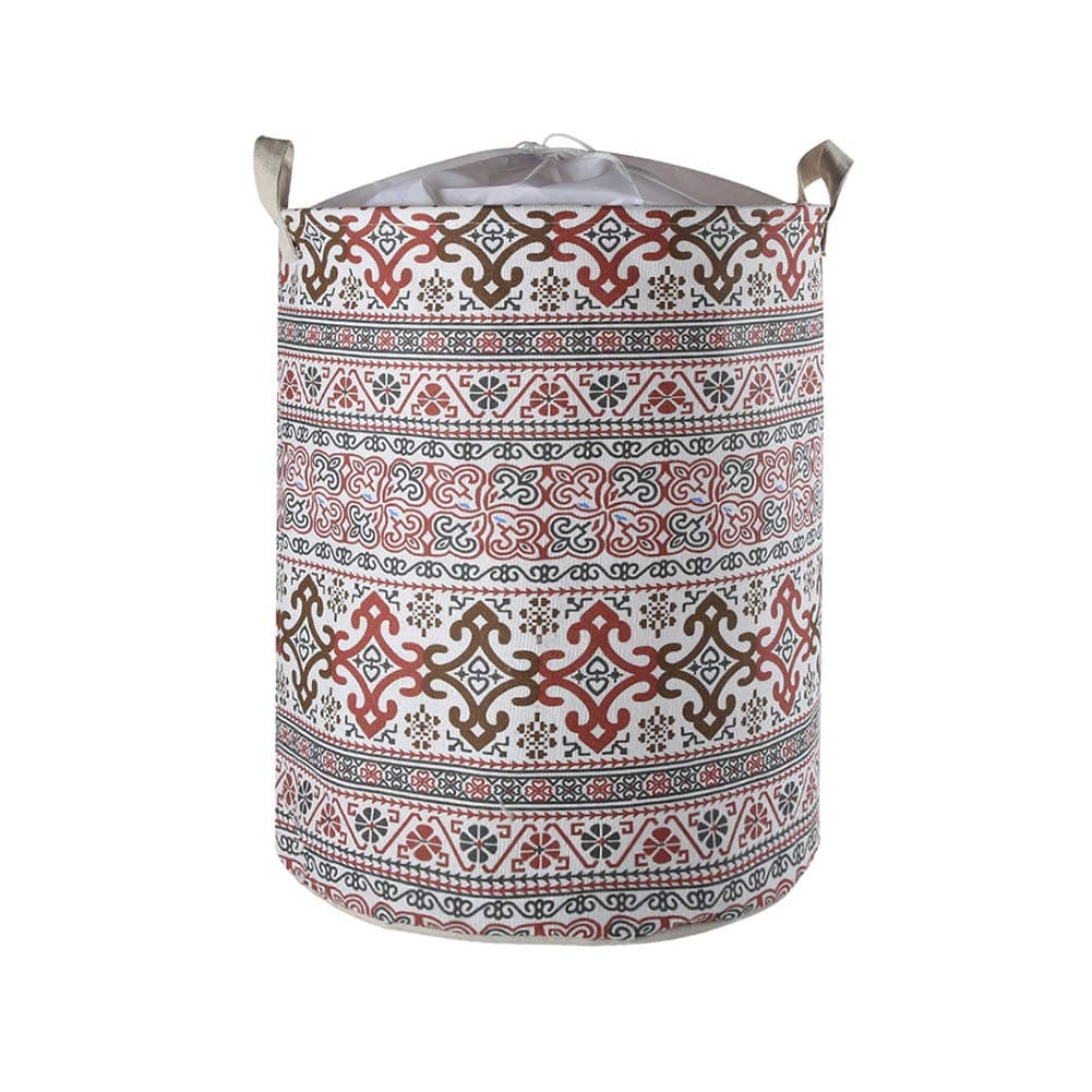 New Power Collapsible Laundry Baskets Large,Eco Foldable Dirty Clothes Stand Storage Hampers,Waterproof Round Inner Drawstring Clothing Bins(Available 17.7" & 19.7" Height)-Bohemia B,L.