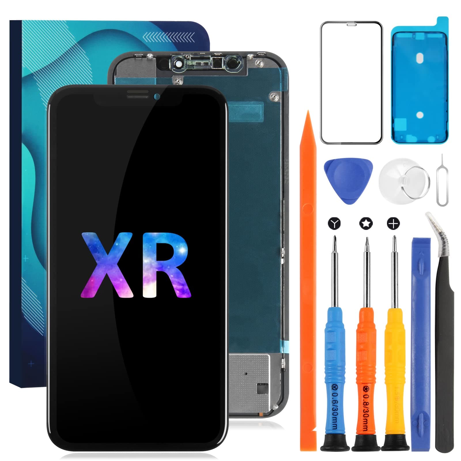 – For iPhone XR Screen Replacement XR LCD For iPhone XR Display Touch Screen Glass A1984 Digitizer Sensor Assembly Kits (incell,Black)