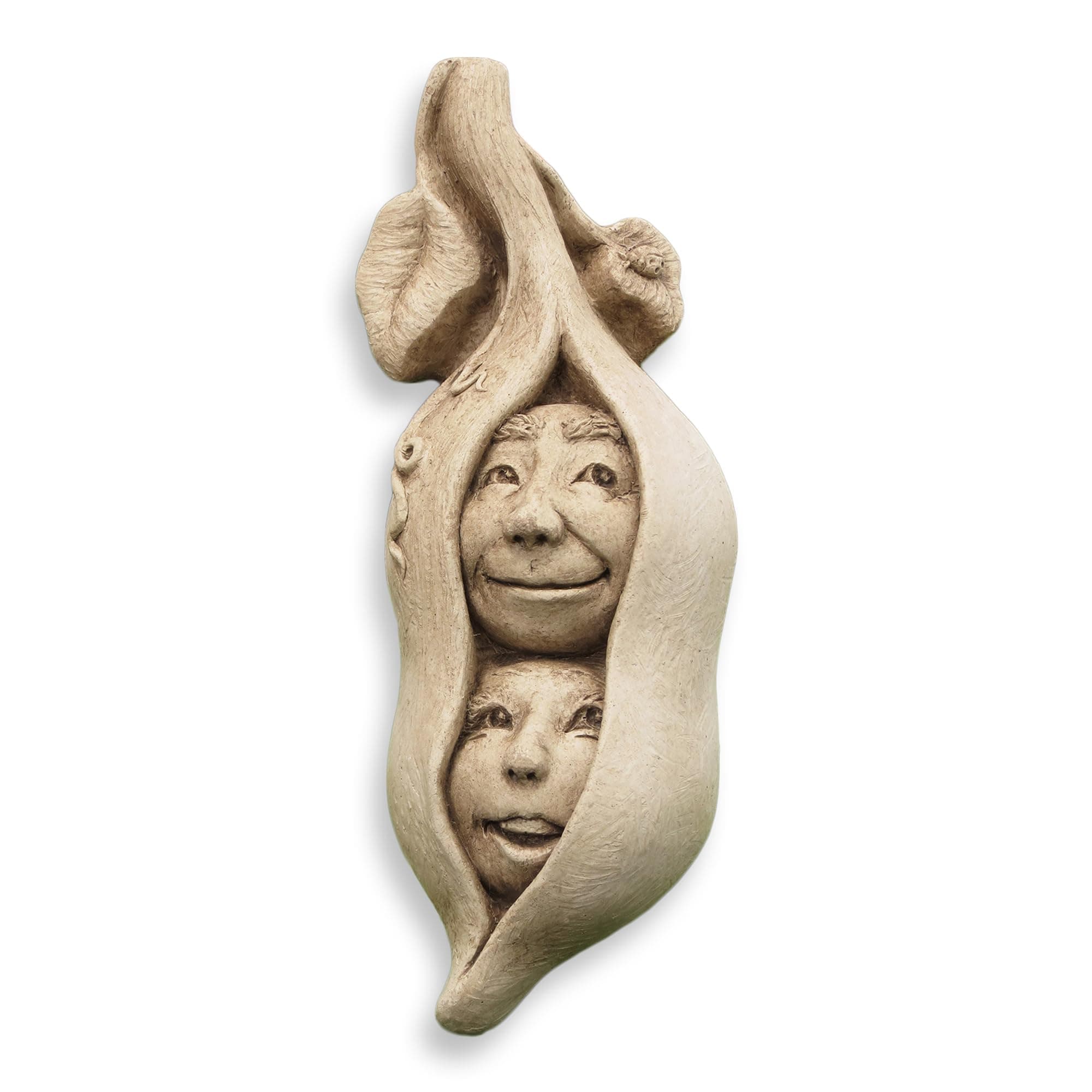 Carruth Studio Two Peas Figurine - Two Peas in a Pod Stone Sculpture, Vegetable Patch Decor, Kitchen Gift for Chef or Cook, Garden Display with Character, 5.75"