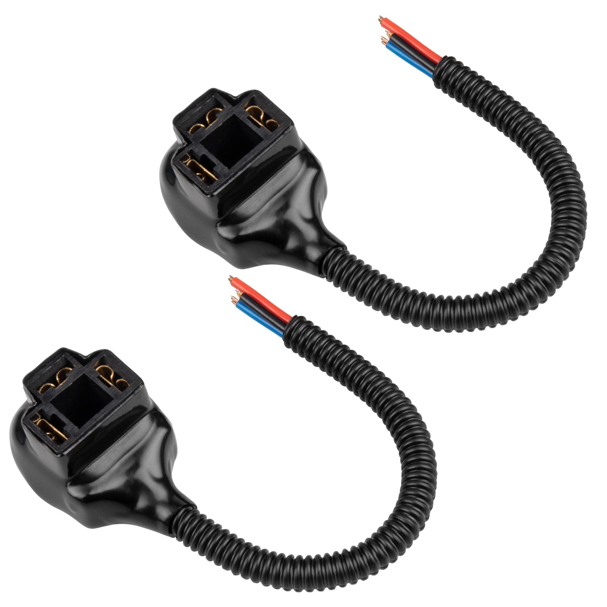 RED WOLF H4 9003 HB2 Wire Harness Adapter Female Socket Fit 4x6 7x6 5x7 Inch Sealed Beam for Headlight Fog Light Retrofit Wire Connector 3 Pin Universal Fits for Jeep/Honda/Ford, Boat Marine 2 PCS