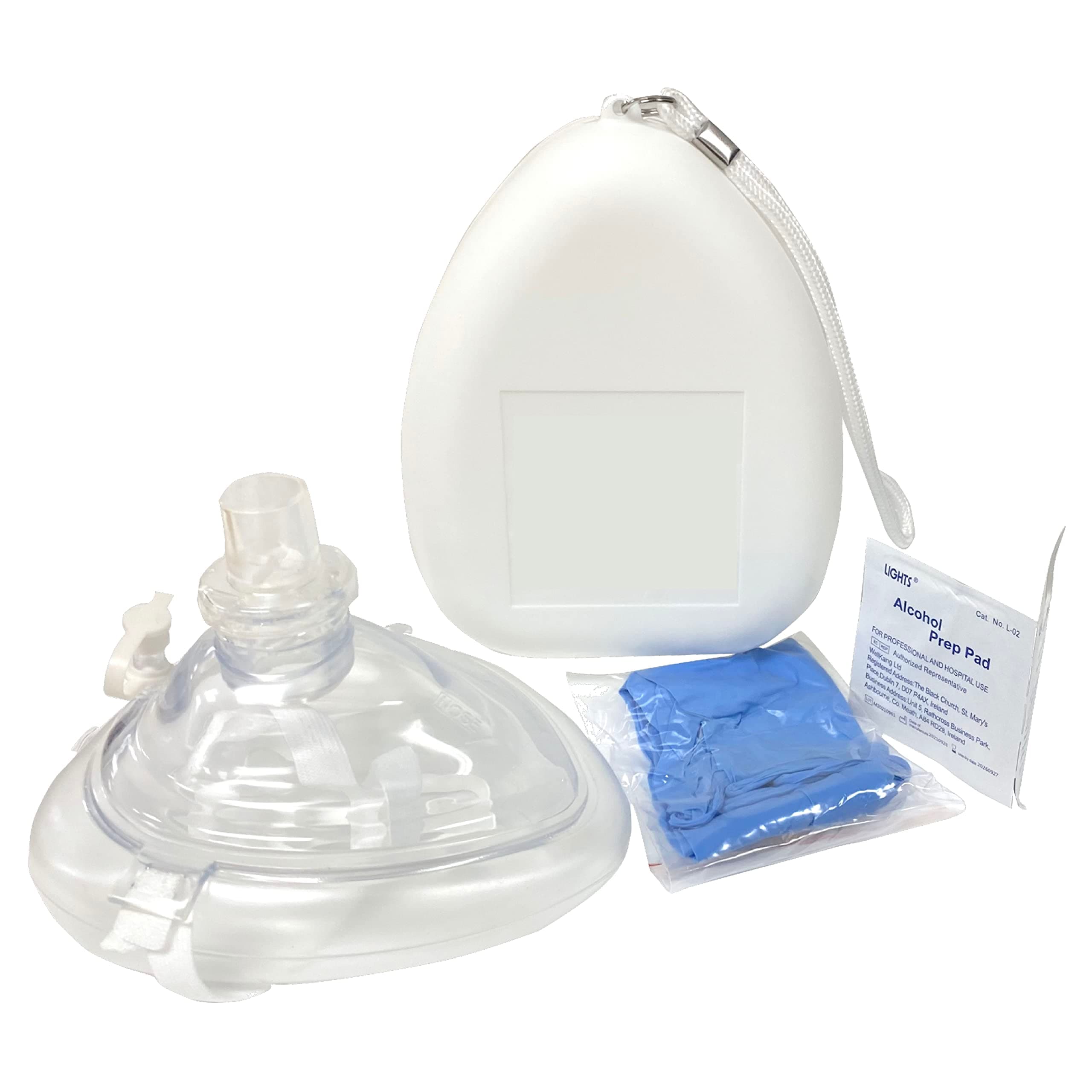 Ambu CPR Mask Kit, Pocket Resuscitator, Hard Case with O2 Inlet, Head Strap, Gloves and Wipes (1)