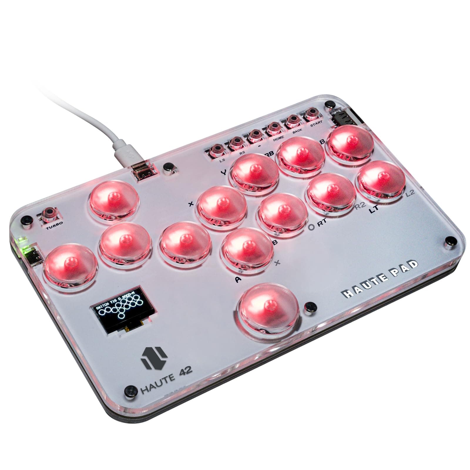 Borcham Haute42 S13 All-Button Arcade Stick, Leverless Arcade Stick Compatible with PC/Ps3/Ps4/Switch/Steam Deck, with DIY RGB & Turbo Functions, Support Hot Swap & SOCD