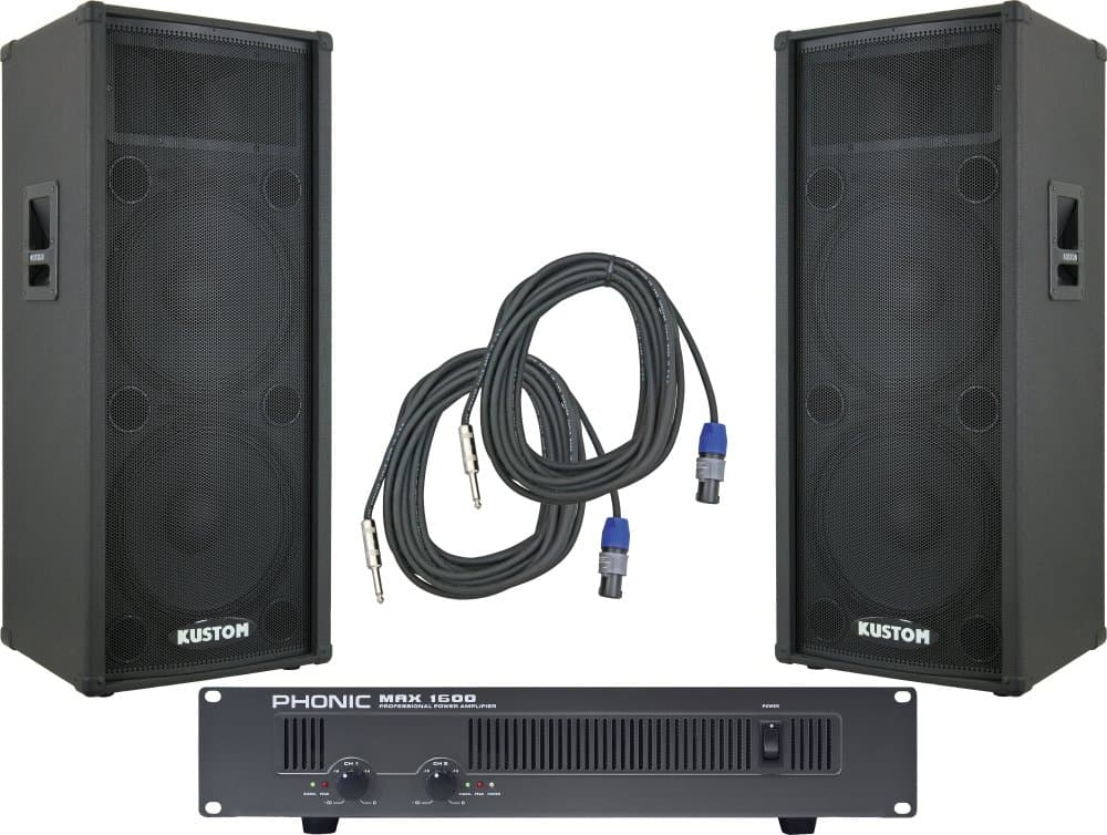 KPC215H / Phonic MAX 1600 Spr & Amp Package