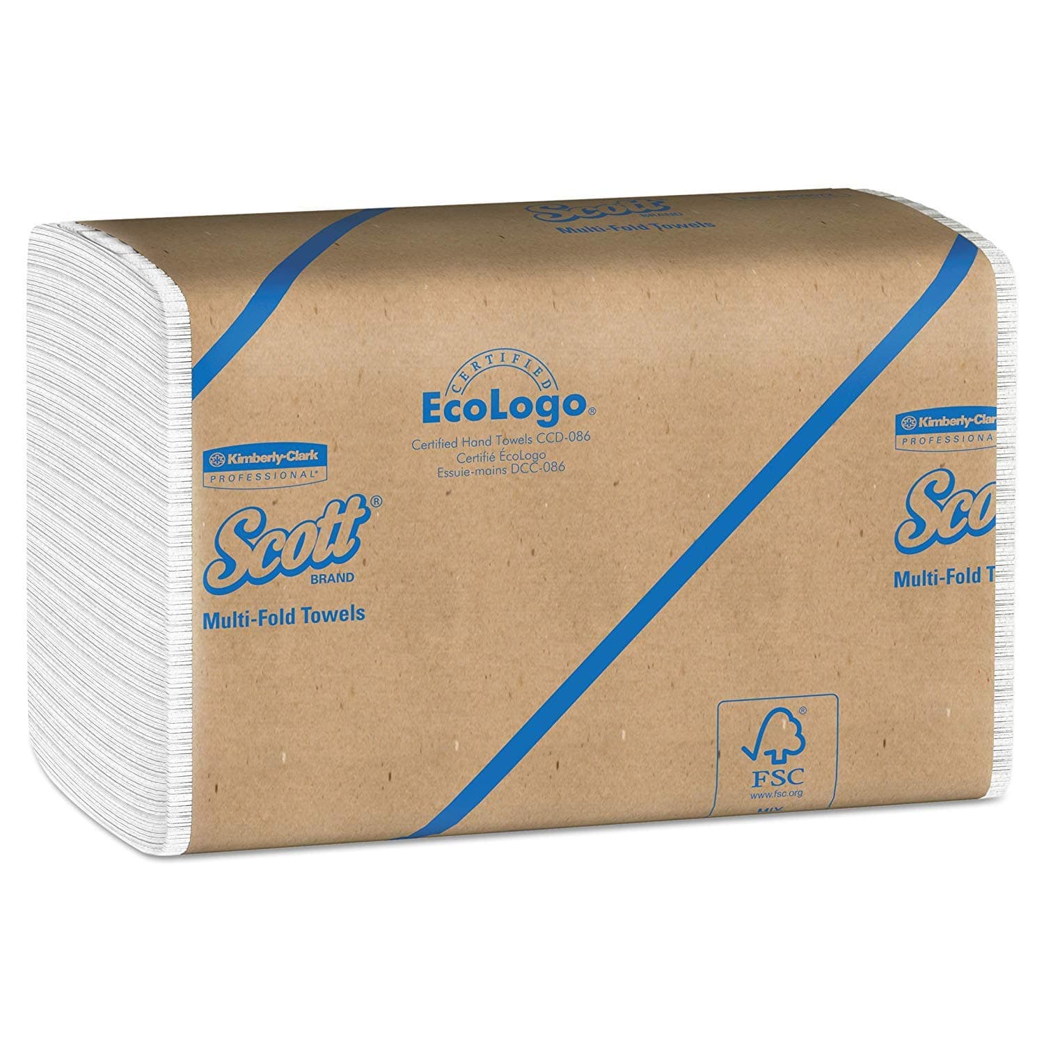 Scott Essential Multifold Paper Towels (01840) with Fast-Drying Absorbency Pockets, White