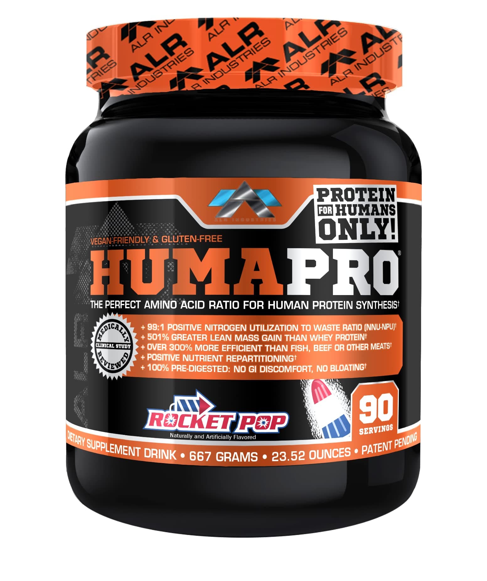 HumaPro Essential Amino Acid Formula | EAA Protein Supplement | Supports Muscle Recovery & Performance | Vegan, Gluten Free | | 90 Servings (Rocket Pop)
