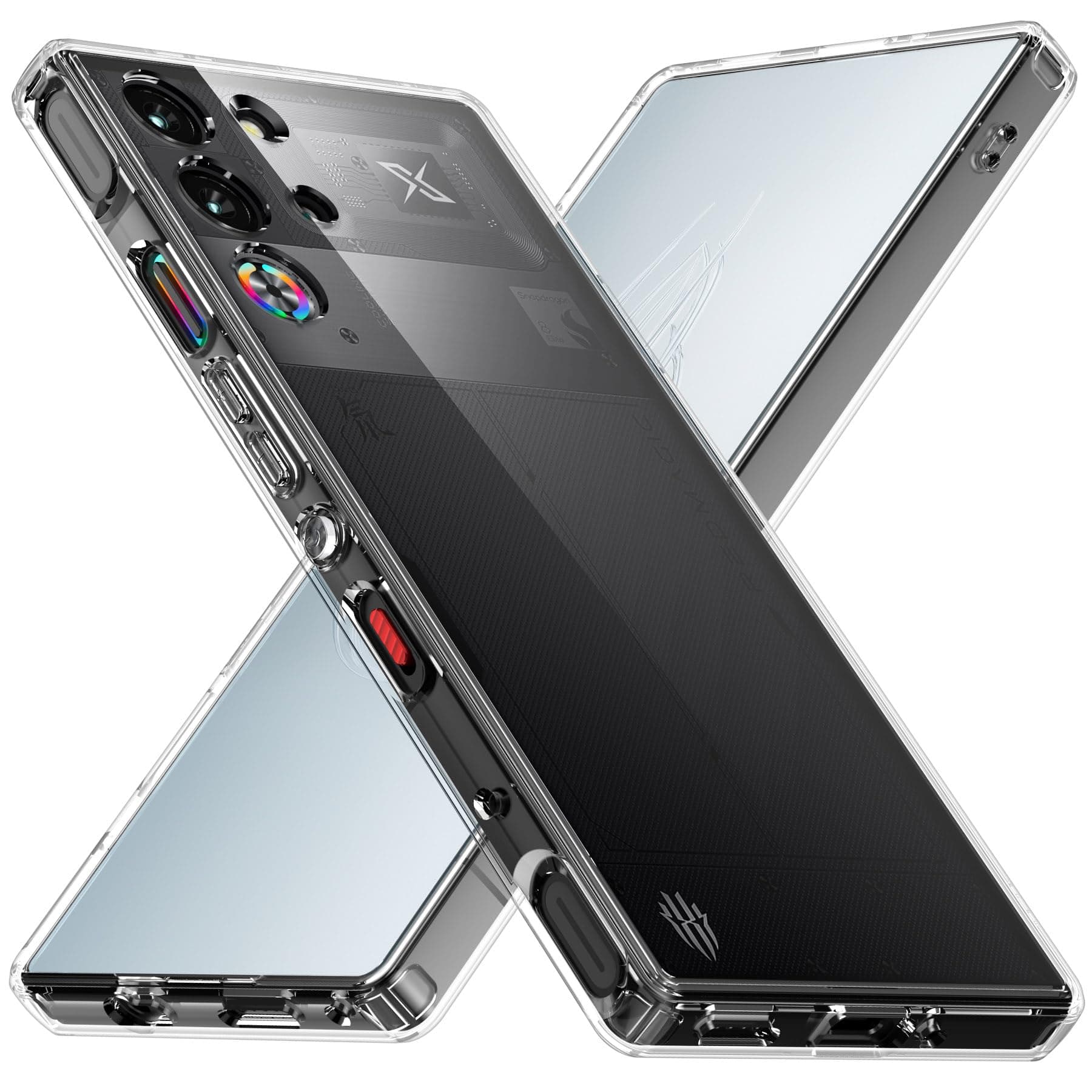 Cresee Case for Red Magic 10 Pro/Red Magic 10S Pro, Crystal Clear Hard Back + Soft TPU Bumper Shockproof Phone Cover, Transparent