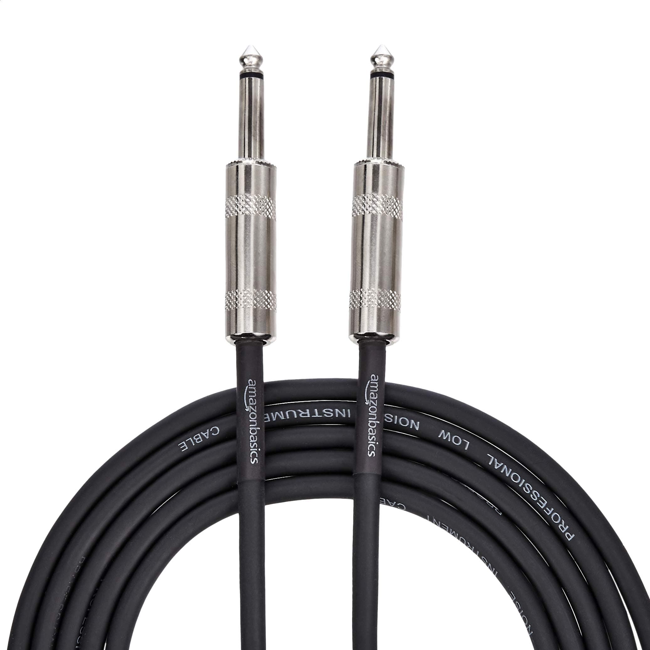 TS 1/4 Inch Straight Instrument Cable for Electric Guitar, Bass and Keyboard with Anti-Noise Shielding, 10 Foot, Black