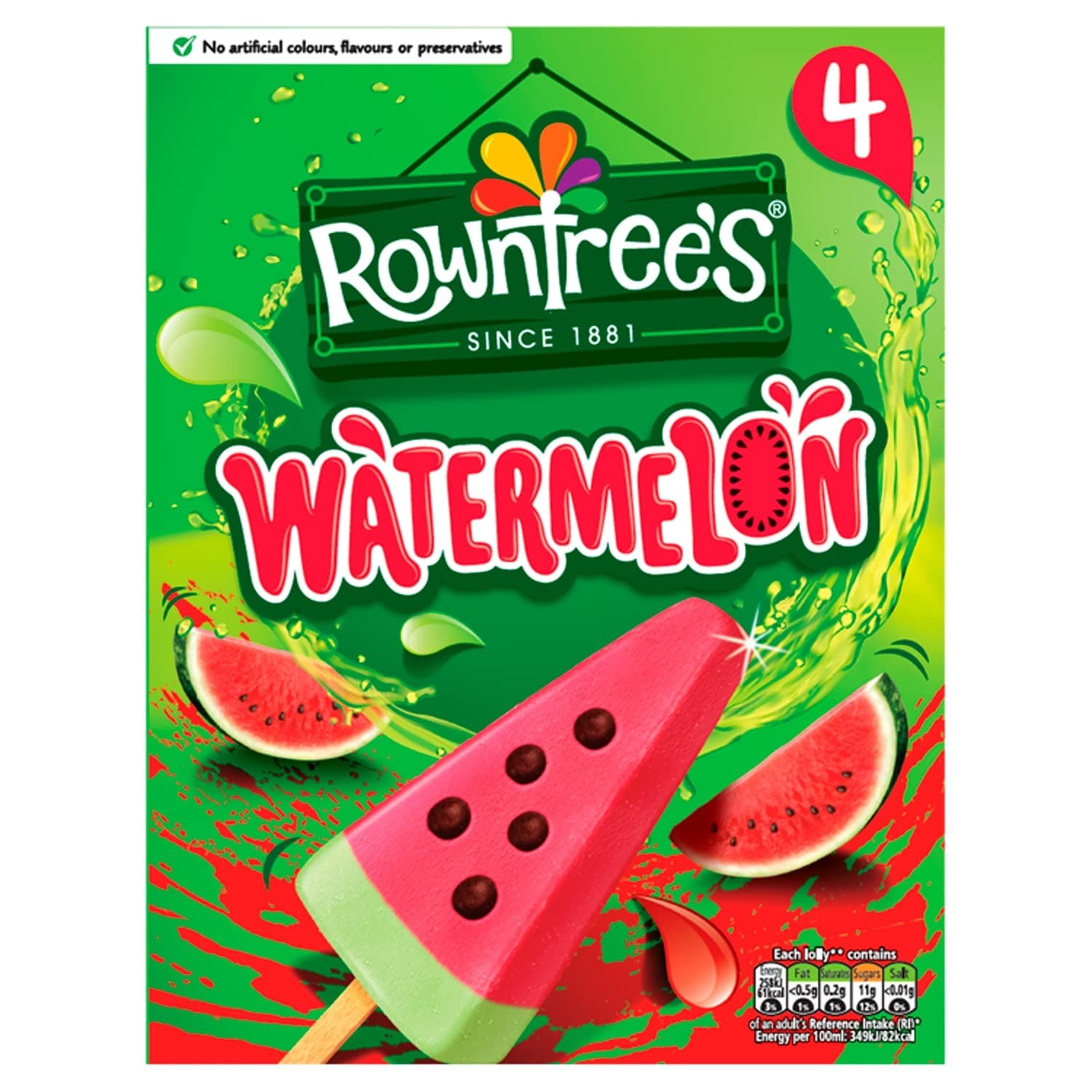 Rowntree's 4pk Watermelon Ice Lollies