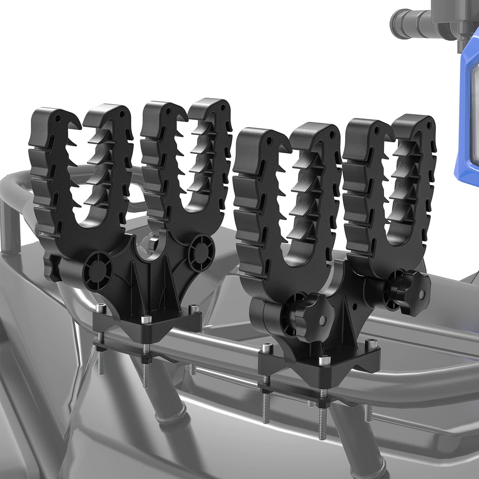 Double Tool Holder for ATV, Tool Mount for ATV, Bow Rack Tool Grips with Rubber Straps Compatible with Hunting Bike Mobility Scooter