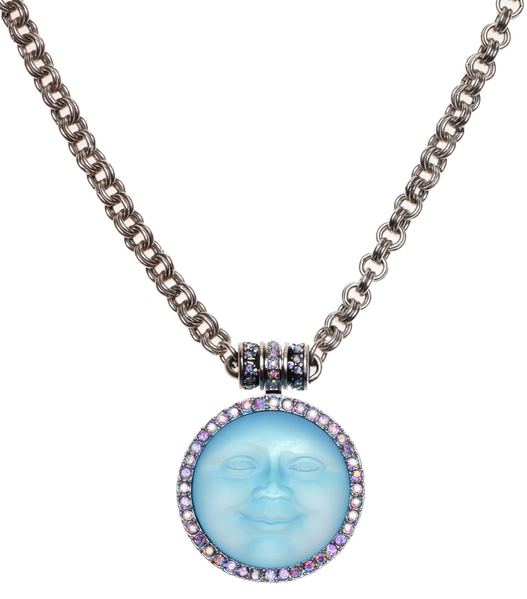 Seaview Moon Magnetic Interchangeable Necklace silvertone