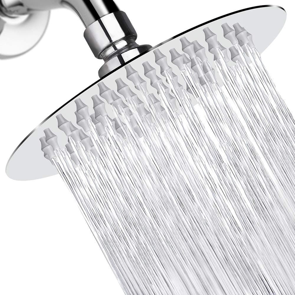 Rain Shower Head, Ultra-Thin Design-Pressure Boosting, Awesome Some Experience, High Flow Stainless Steel Rainfall Head (6 Inch,Chrome Finish)